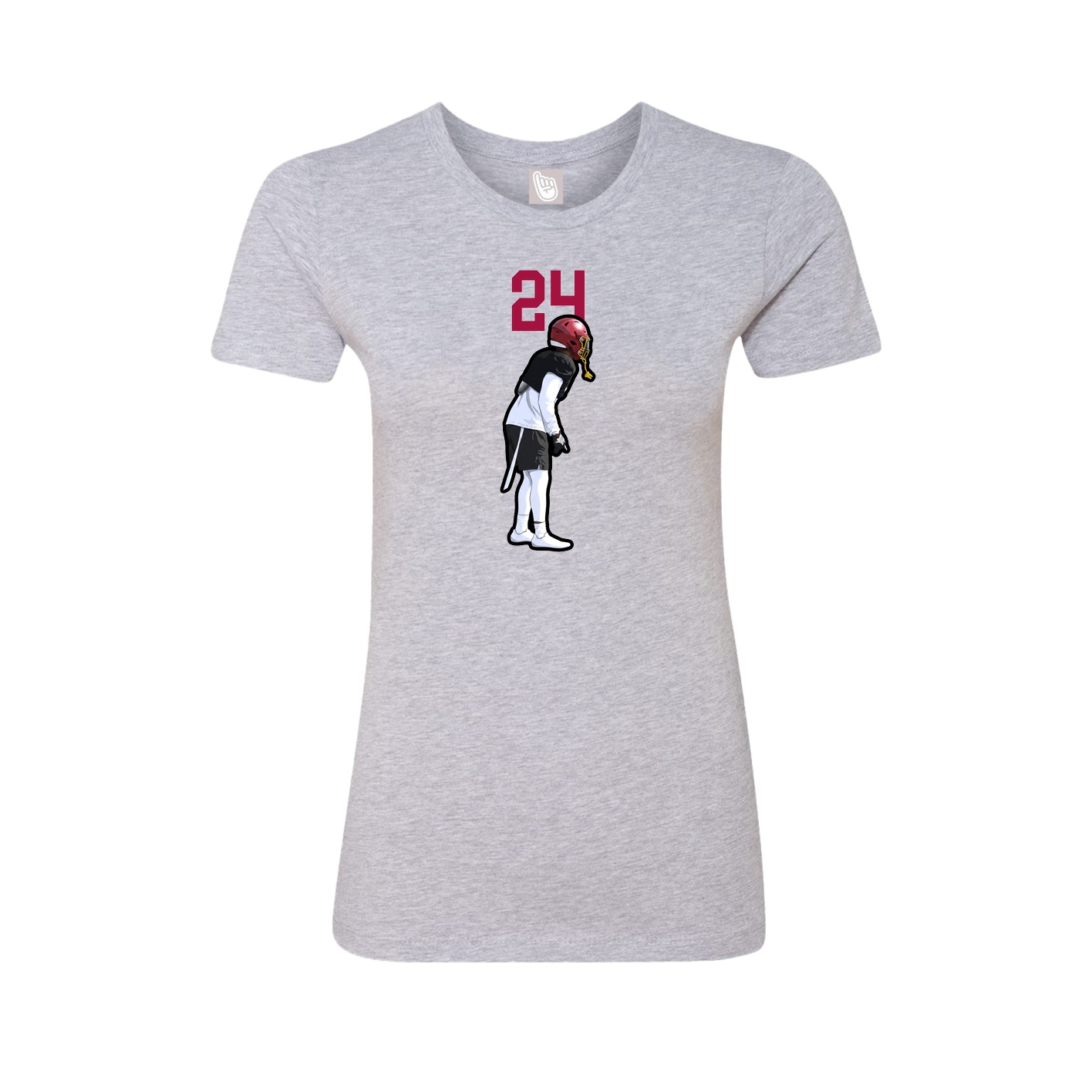 Fitted Women's Tee — Number Top in Grey