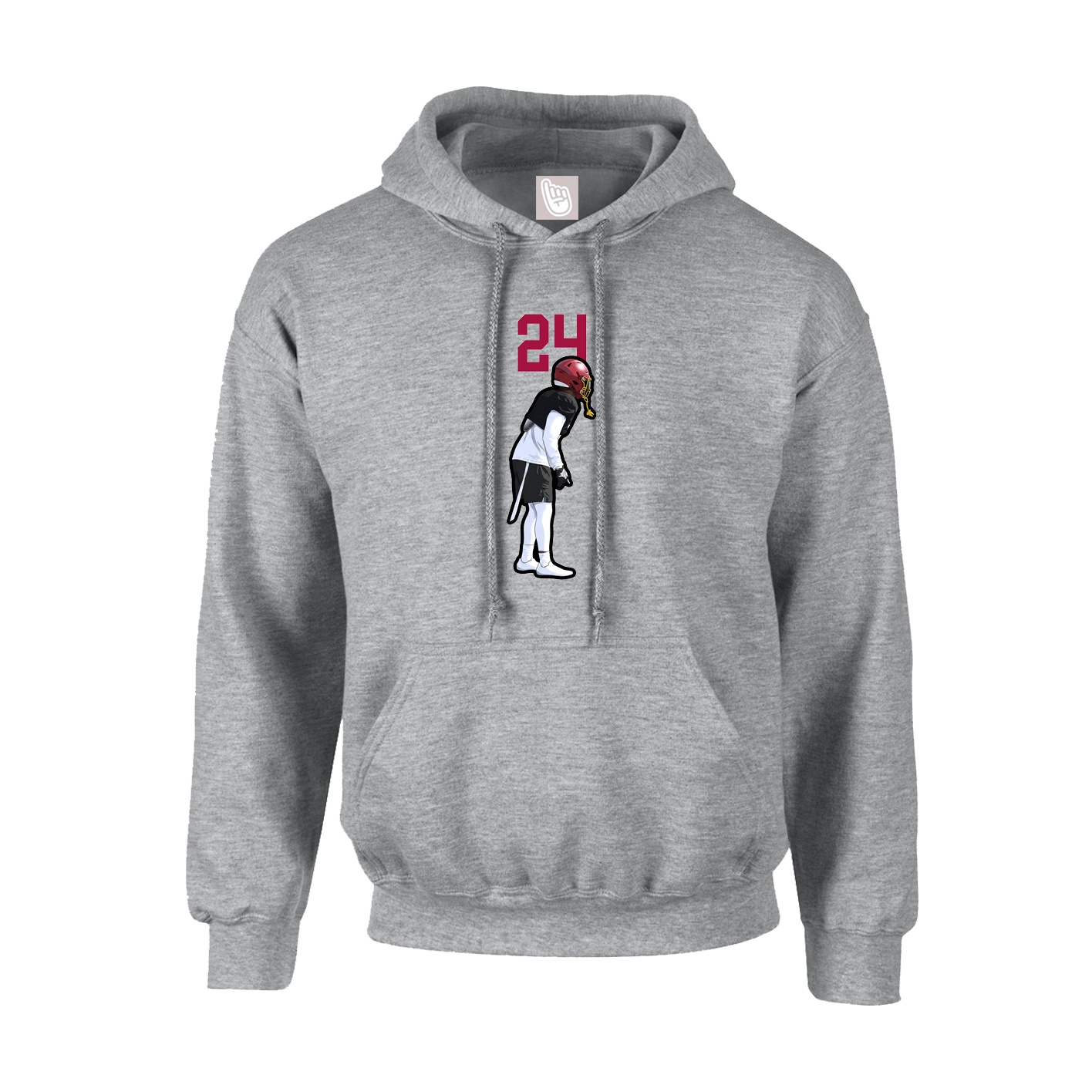 Hoodie — Number Top in Grey