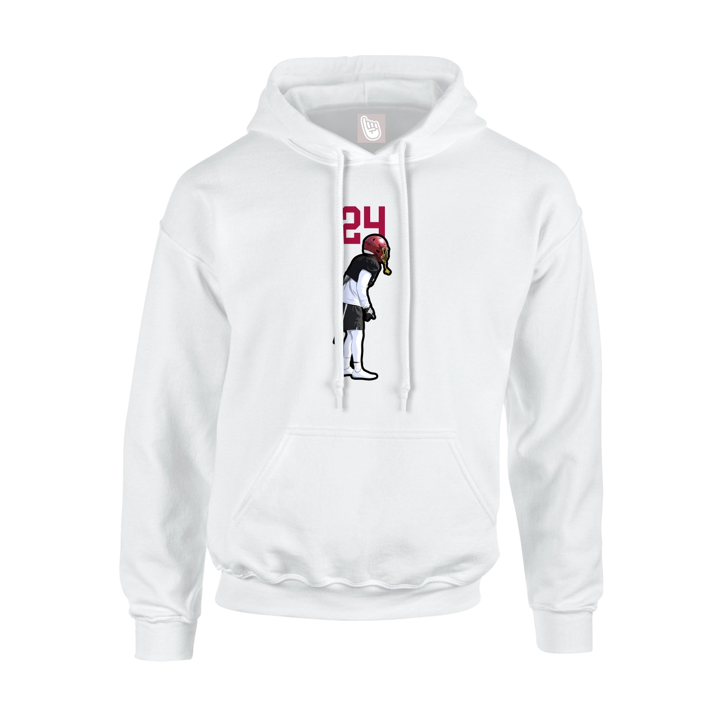 Youth Hoodie — Number Top in White