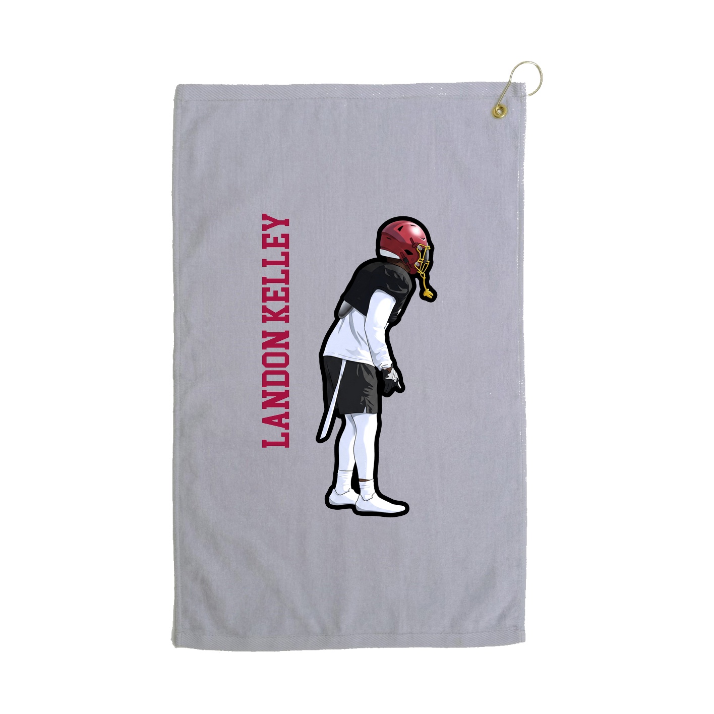 Golf Towel — Name Vertical in Grey