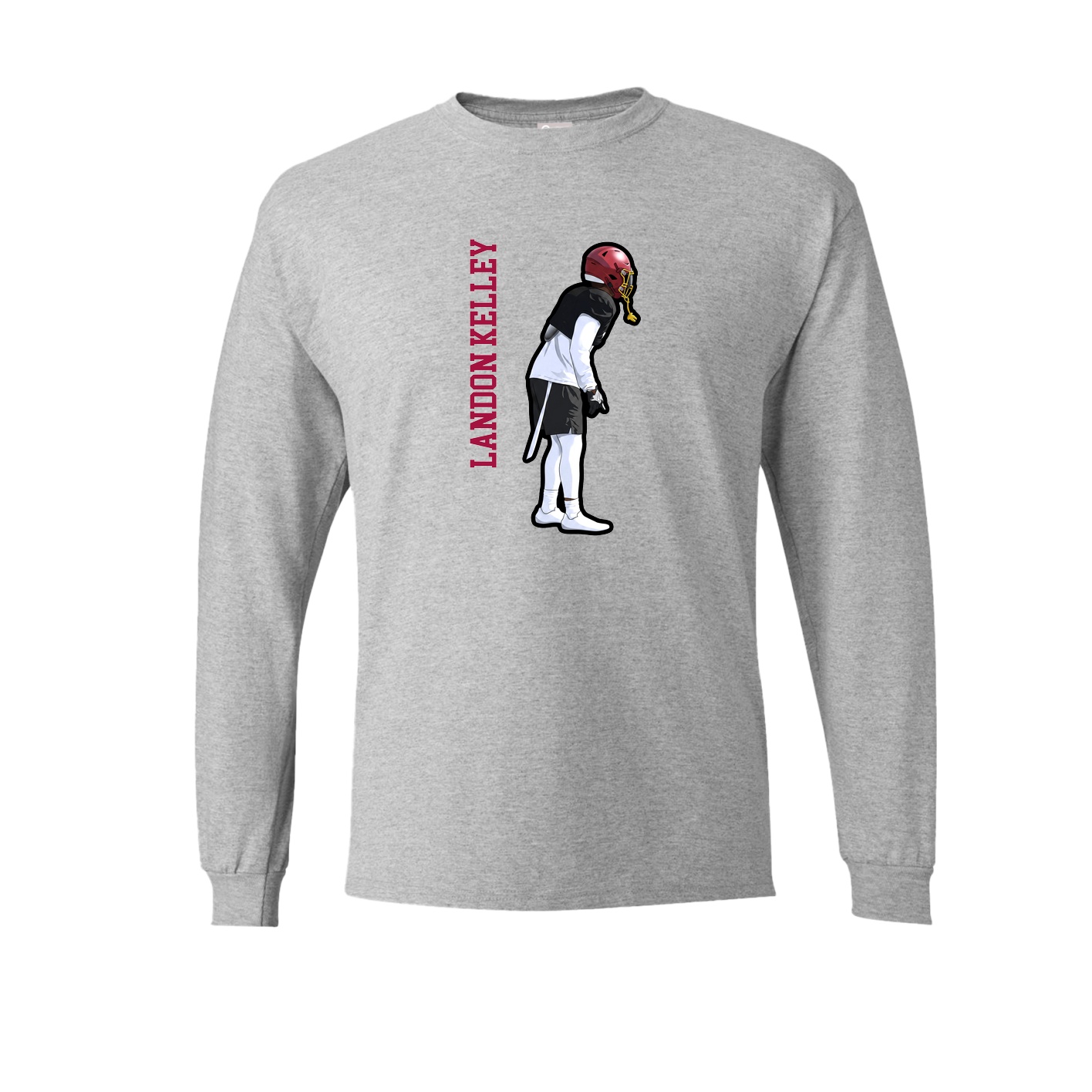 Long Sleeve Tee — Name Vertical in Grey