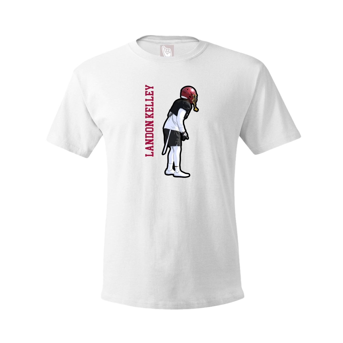 Youth Tee — Name Vertical in White