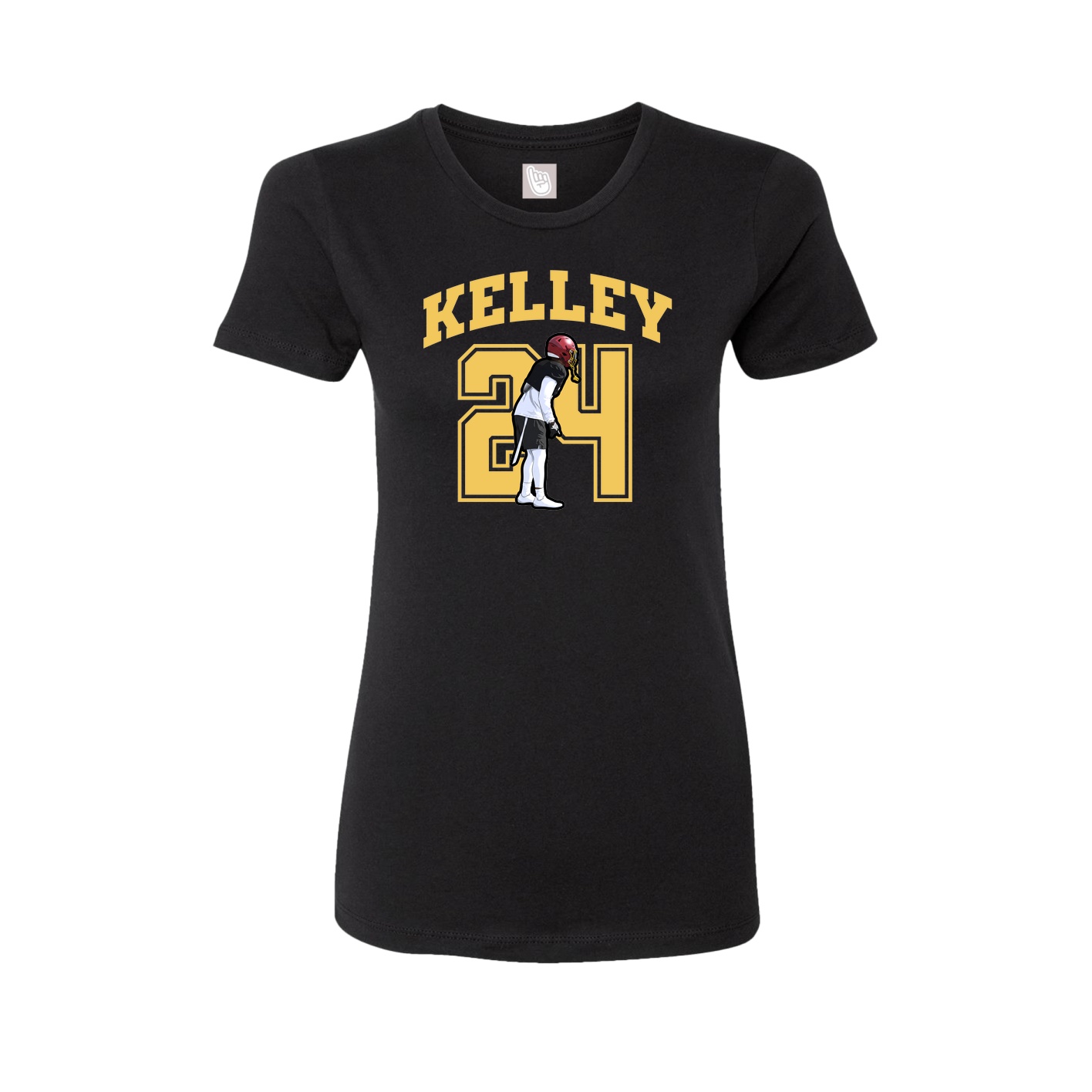 Fitted Women's Tee — Number in Black