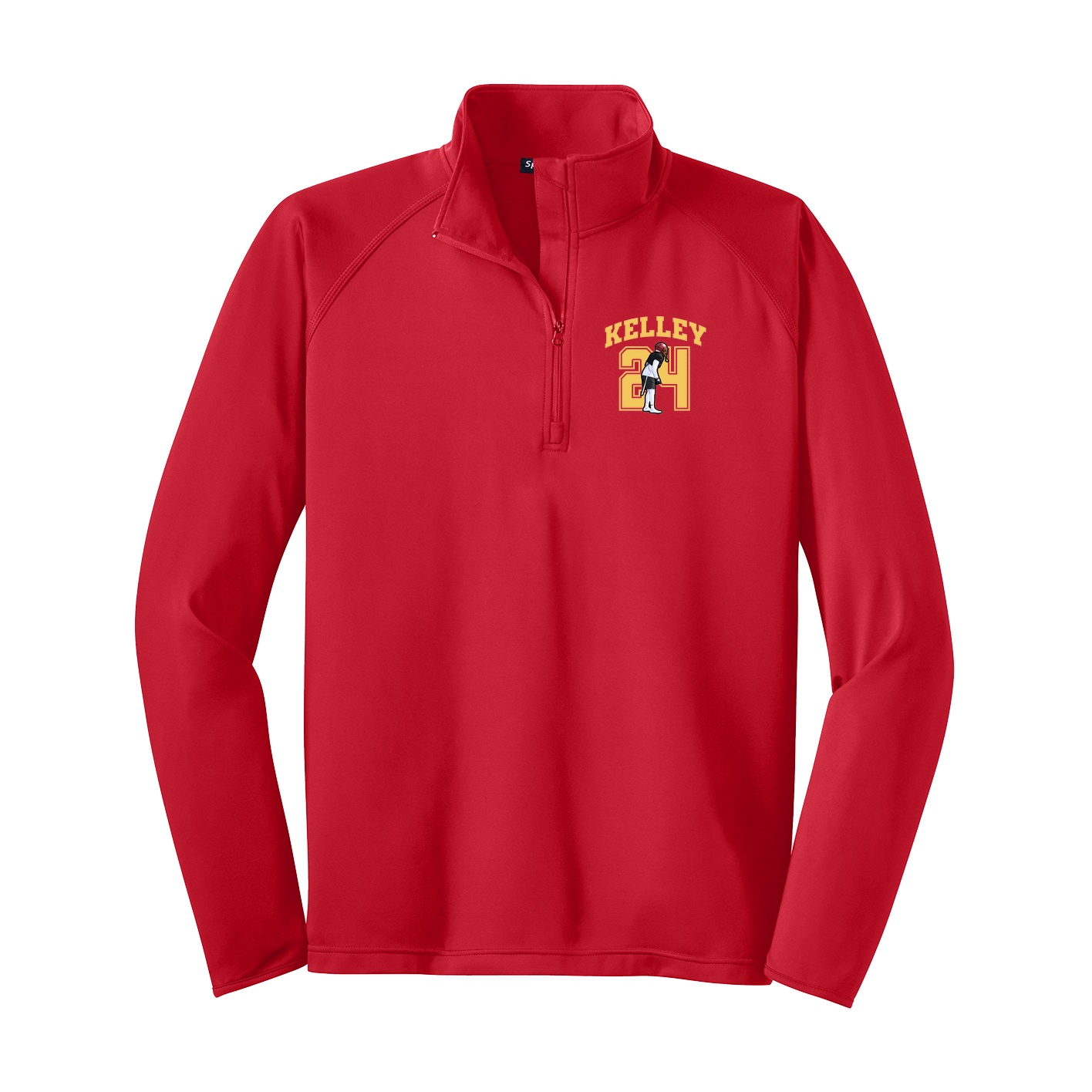 Q-Zip Pullover — Number in Red