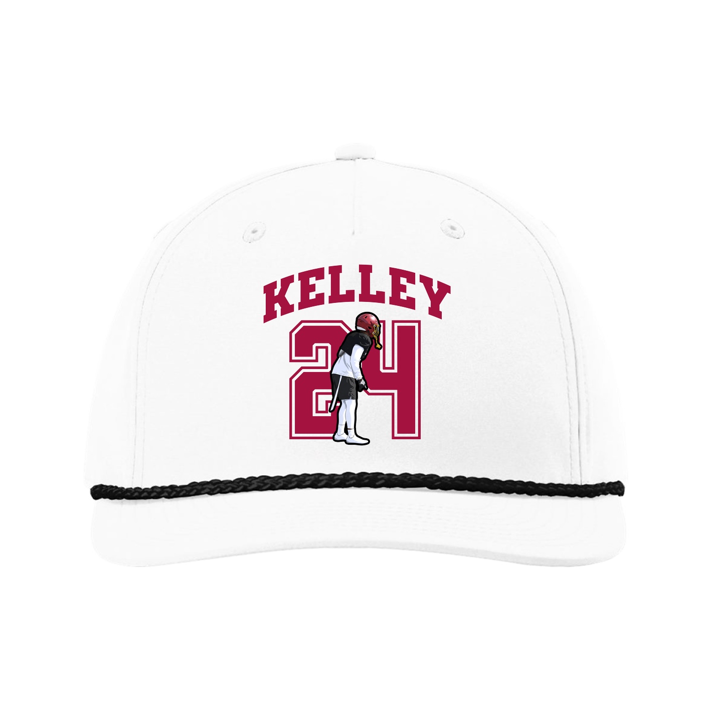 Five-Panel Classic Rope Cap — Number in White