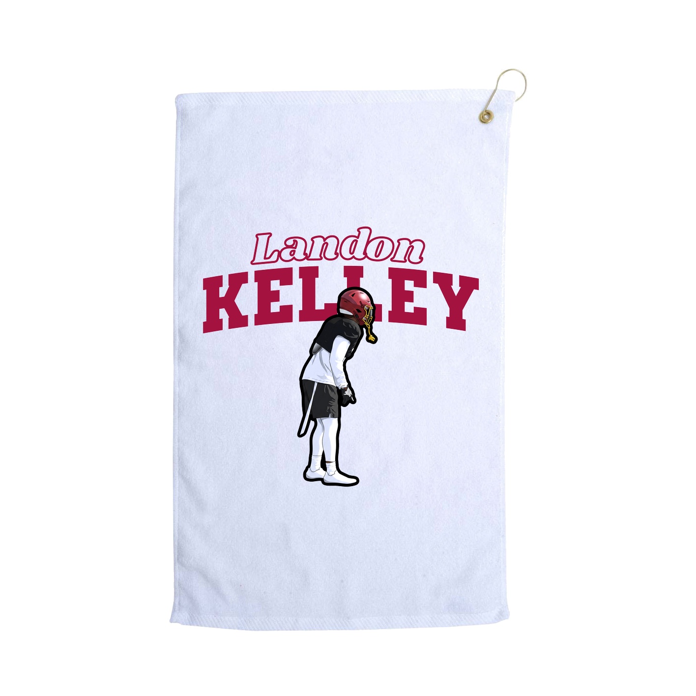 Golf Towel — Name Arch in White