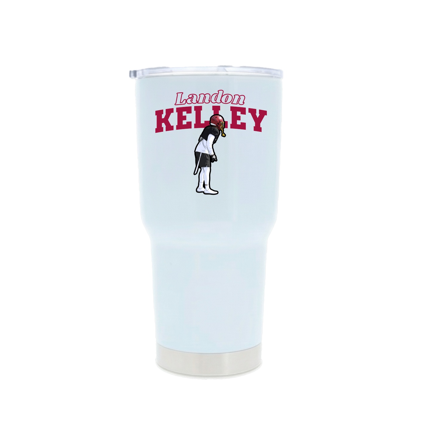 30oz Stainless Steel Tumbler — Name Arch in White