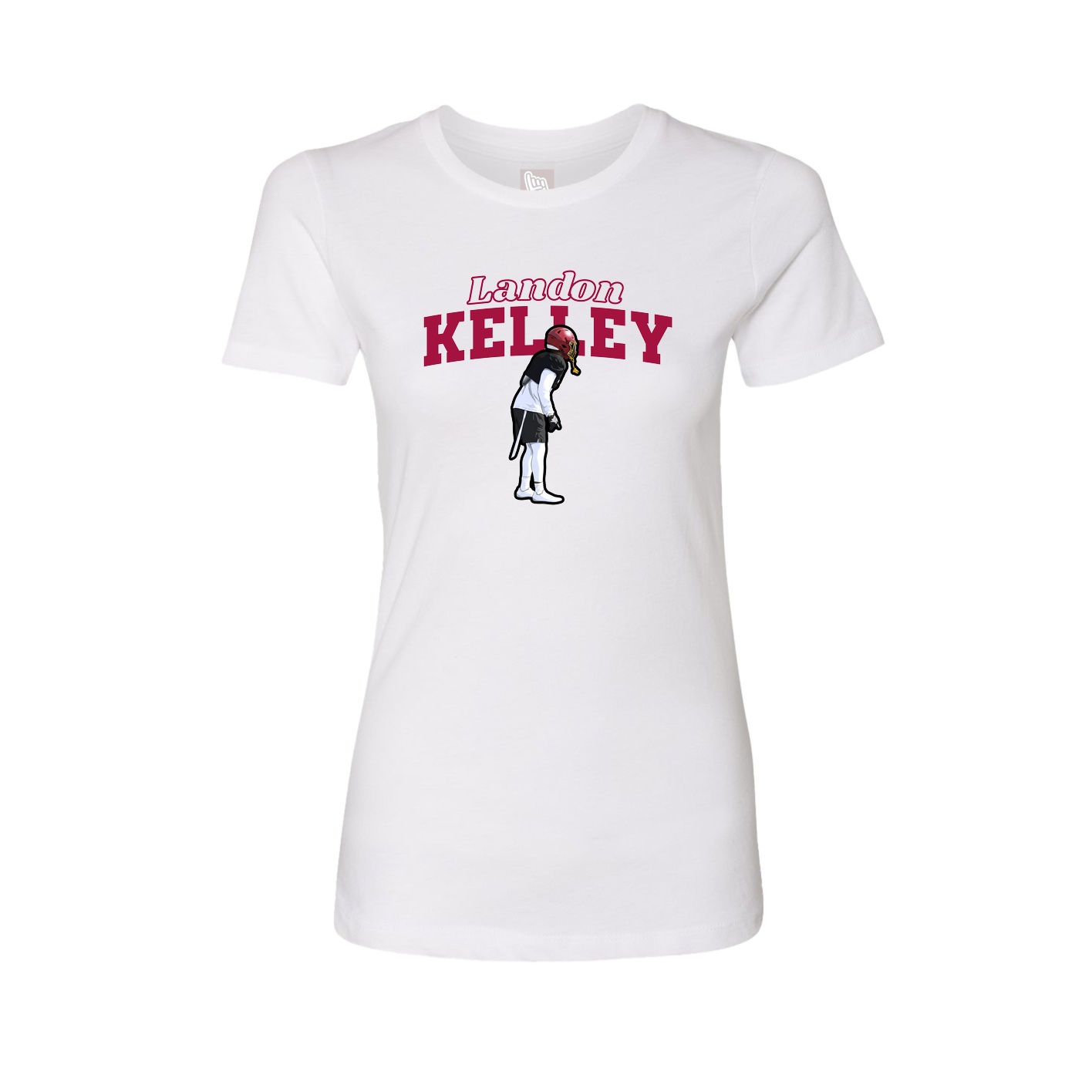 Fitted Women's Tee — Name Arch in White