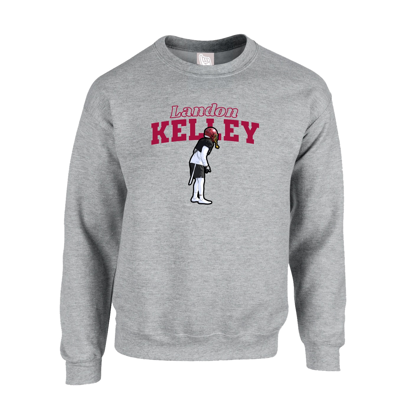 Fleece Crew — Name Arch in Grey