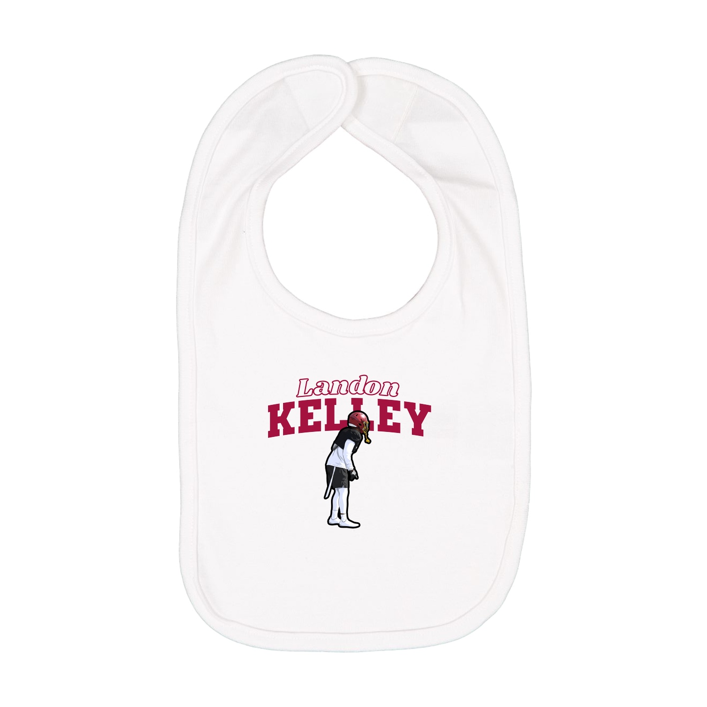 Infant Bib — Name Arch in White