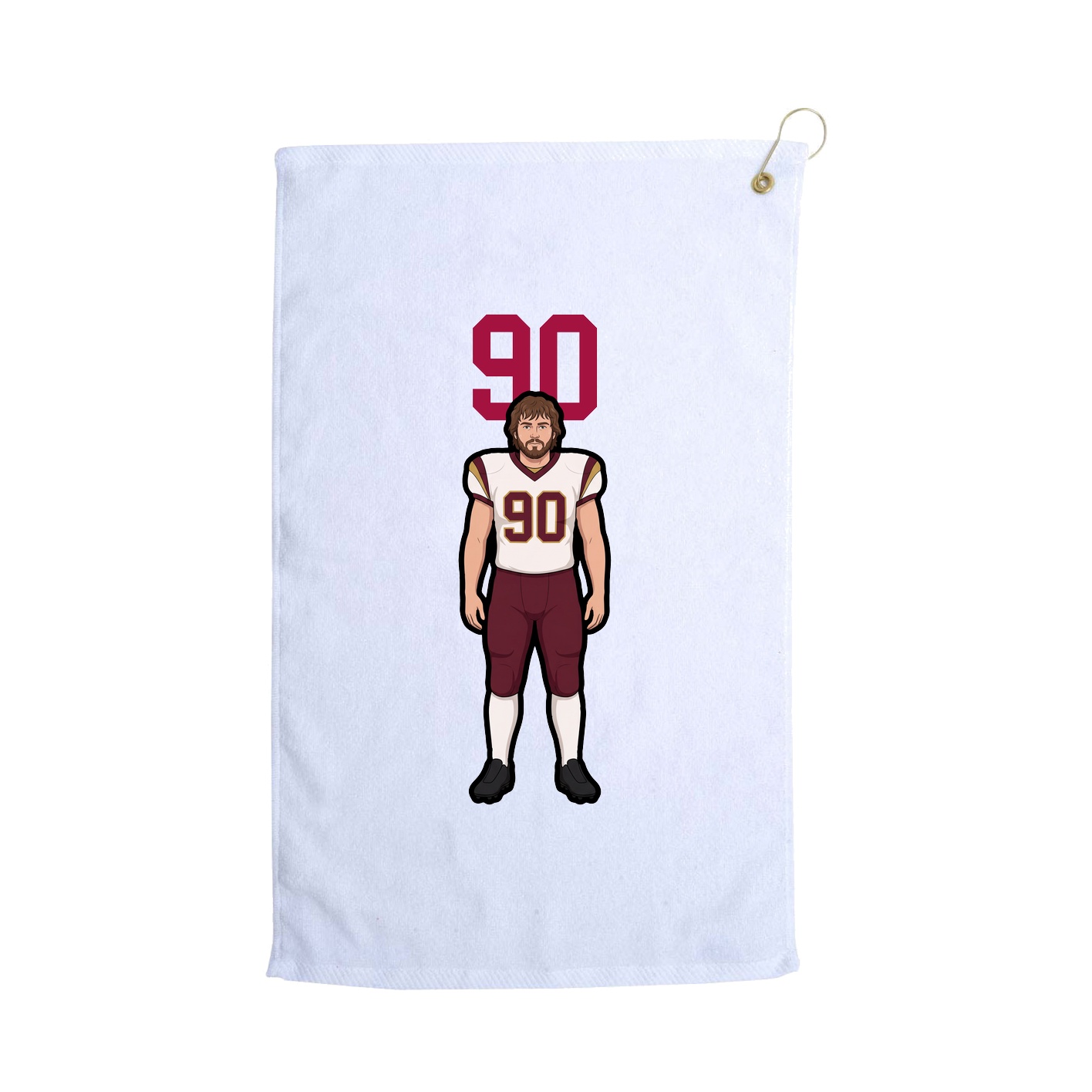 Golf Towel — Number Top in White