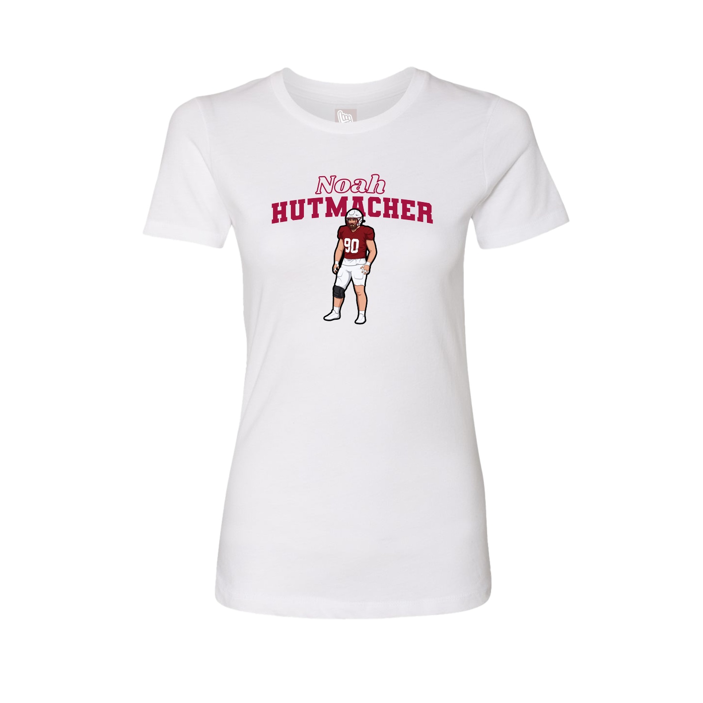 Fitted Women's Tee — Name Arch in White