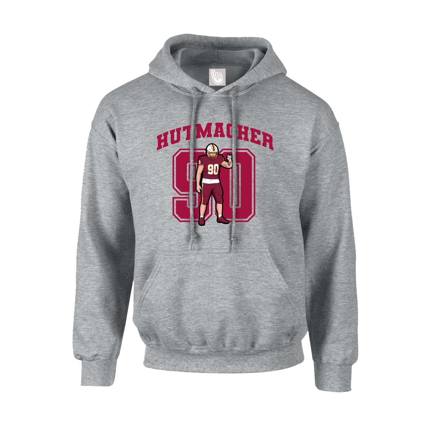 Hoodie — Number in Grey