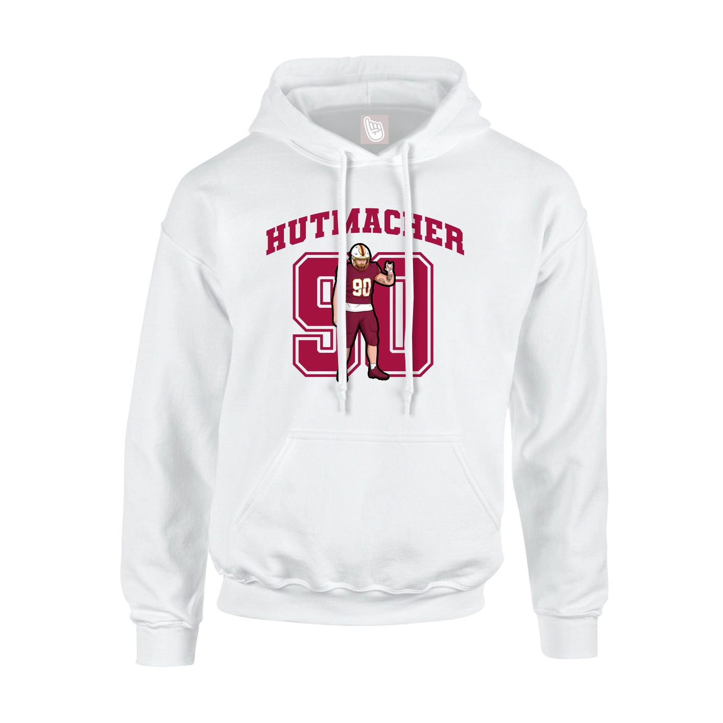 Youth Hoodie — Number in White