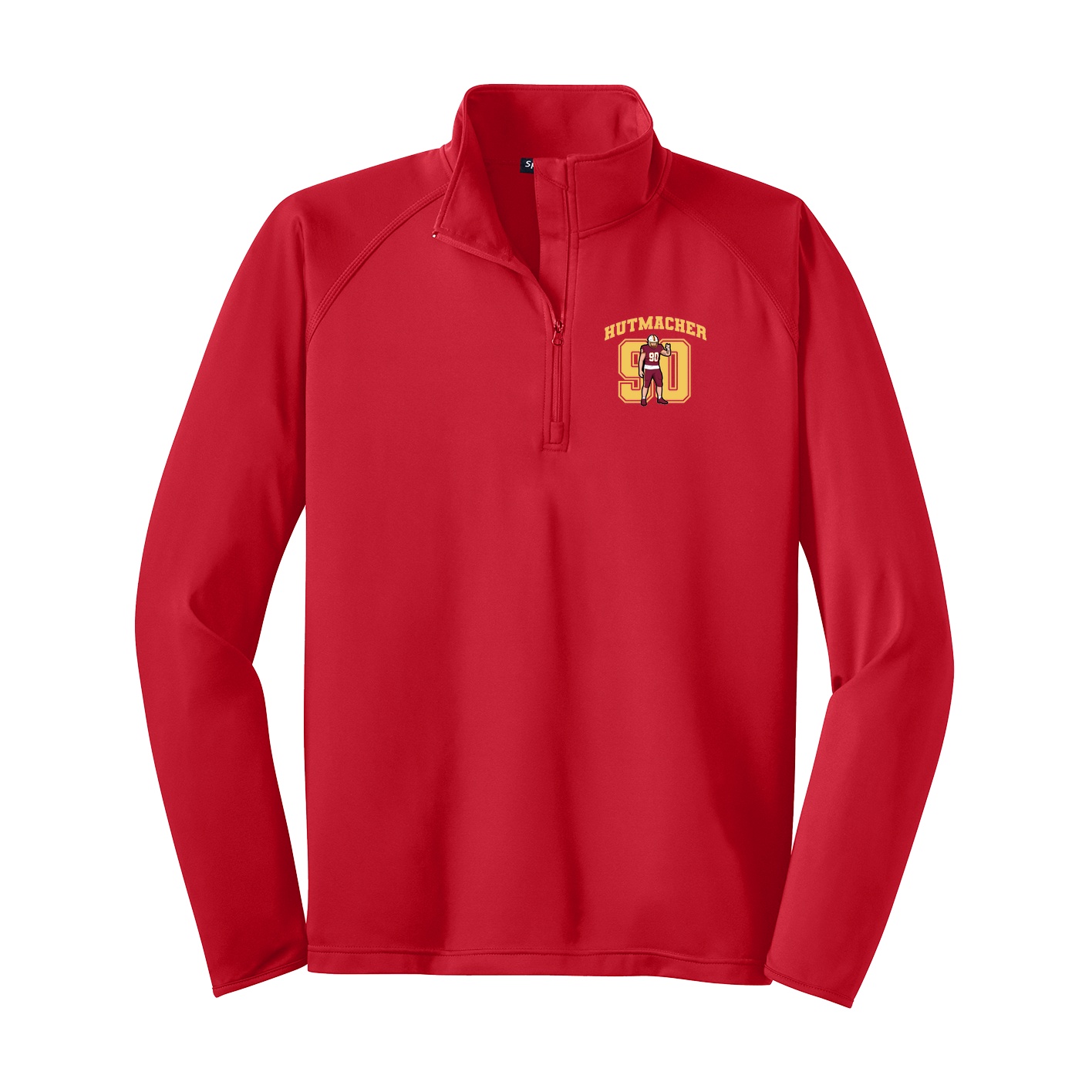 Q-Zip Pullover — Number in Red