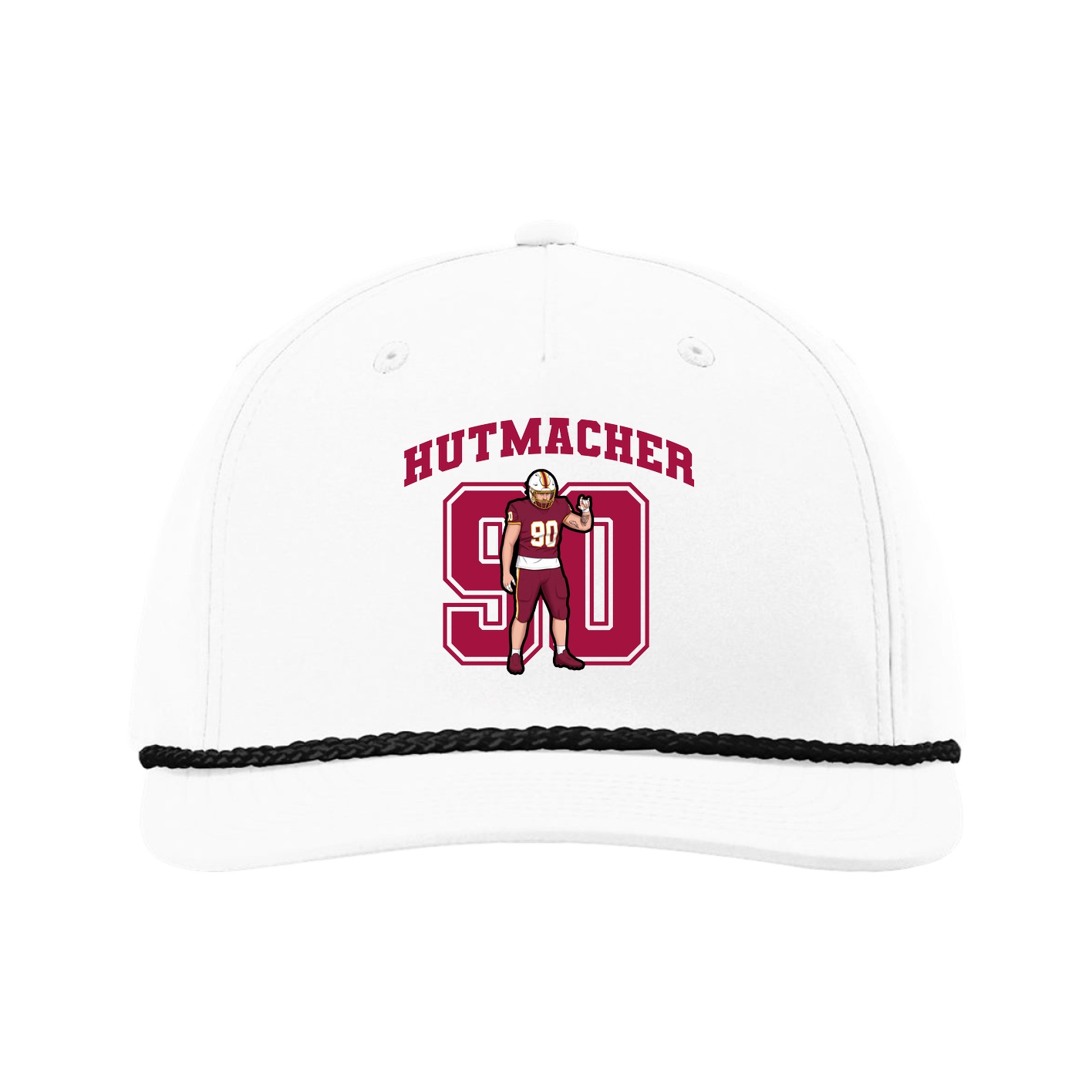 Five-Panel Classic Rope Cap — Number in White