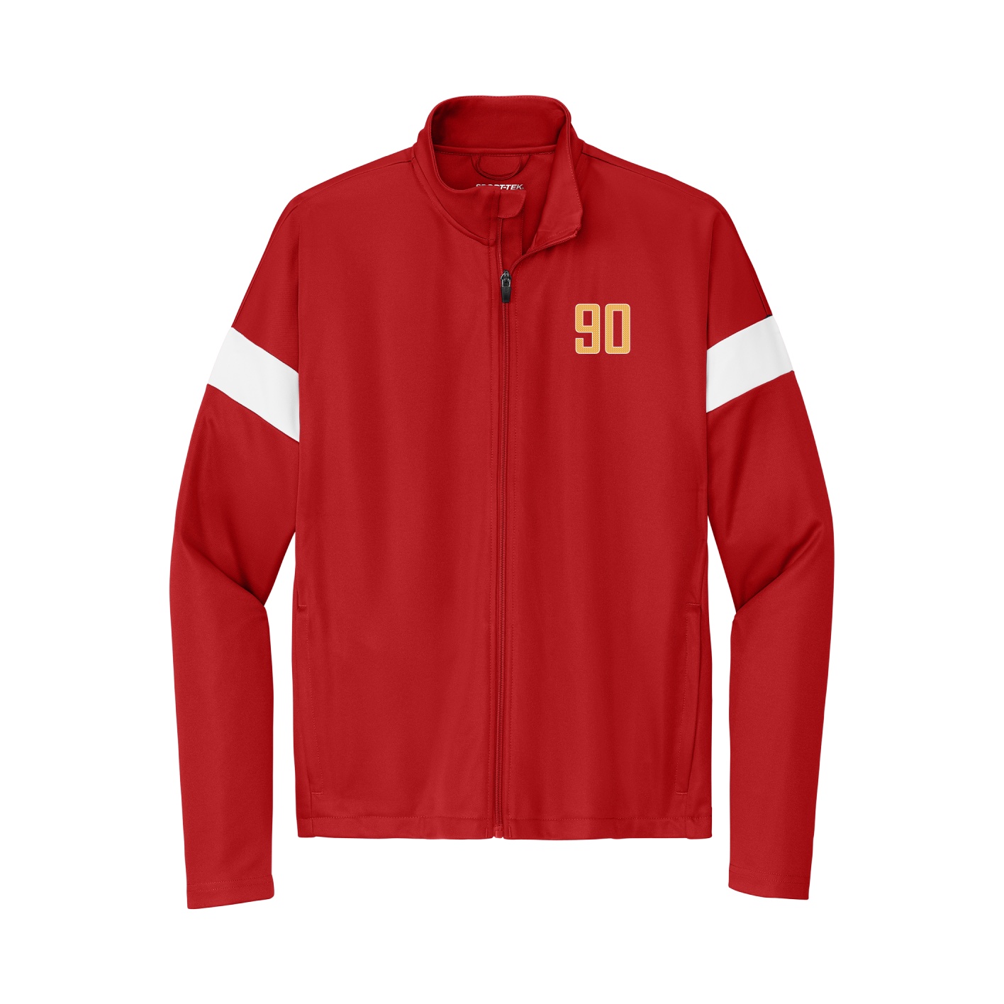 Team Travel Full-Zip Jacket — Front Shirsy in Cardinal/White