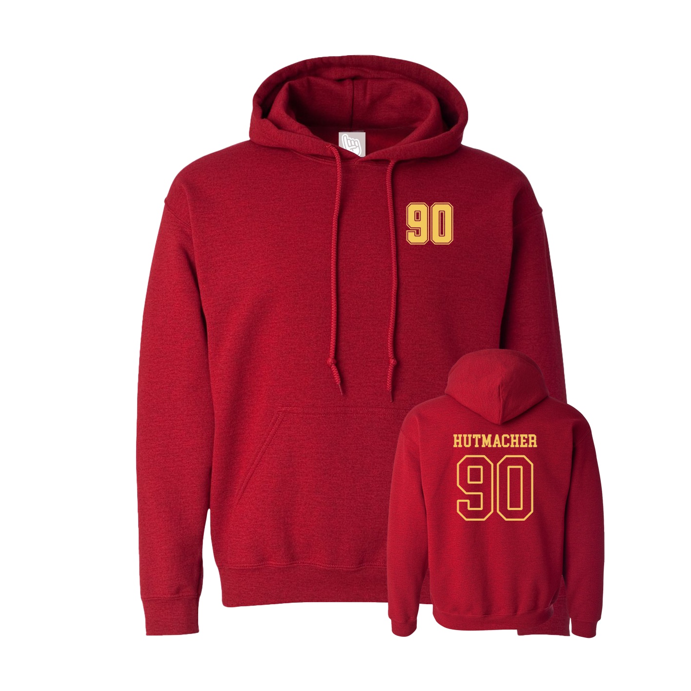 Hoodie — Chest Back in Crimson