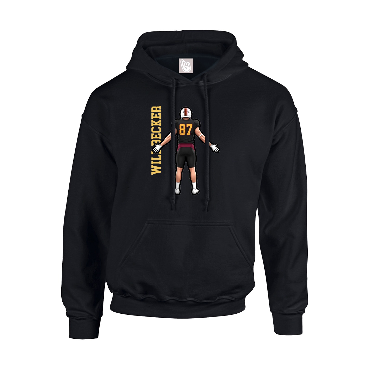 Youth Hoodie — Name Vertical in Black