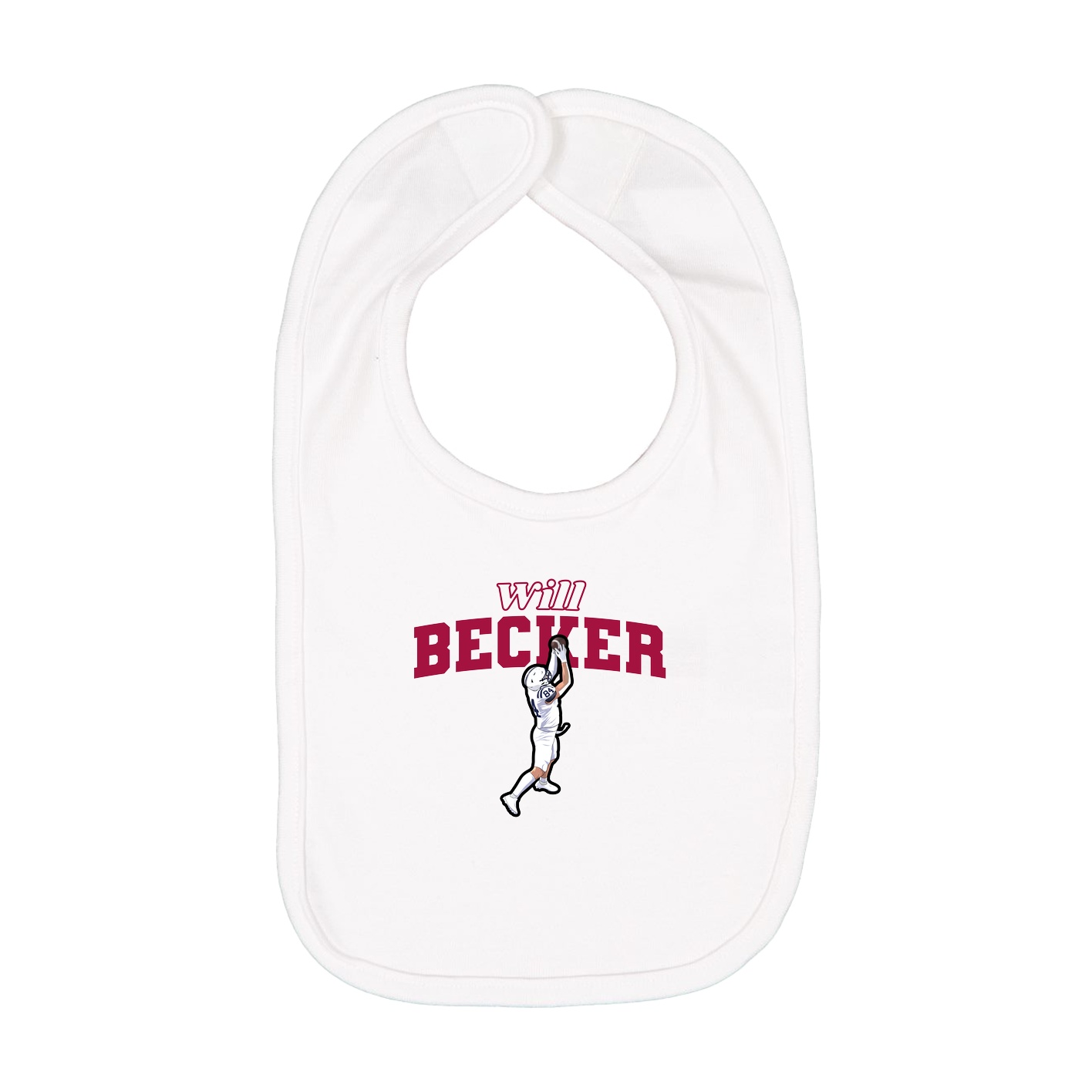 Infant Bib — Name Arch in White