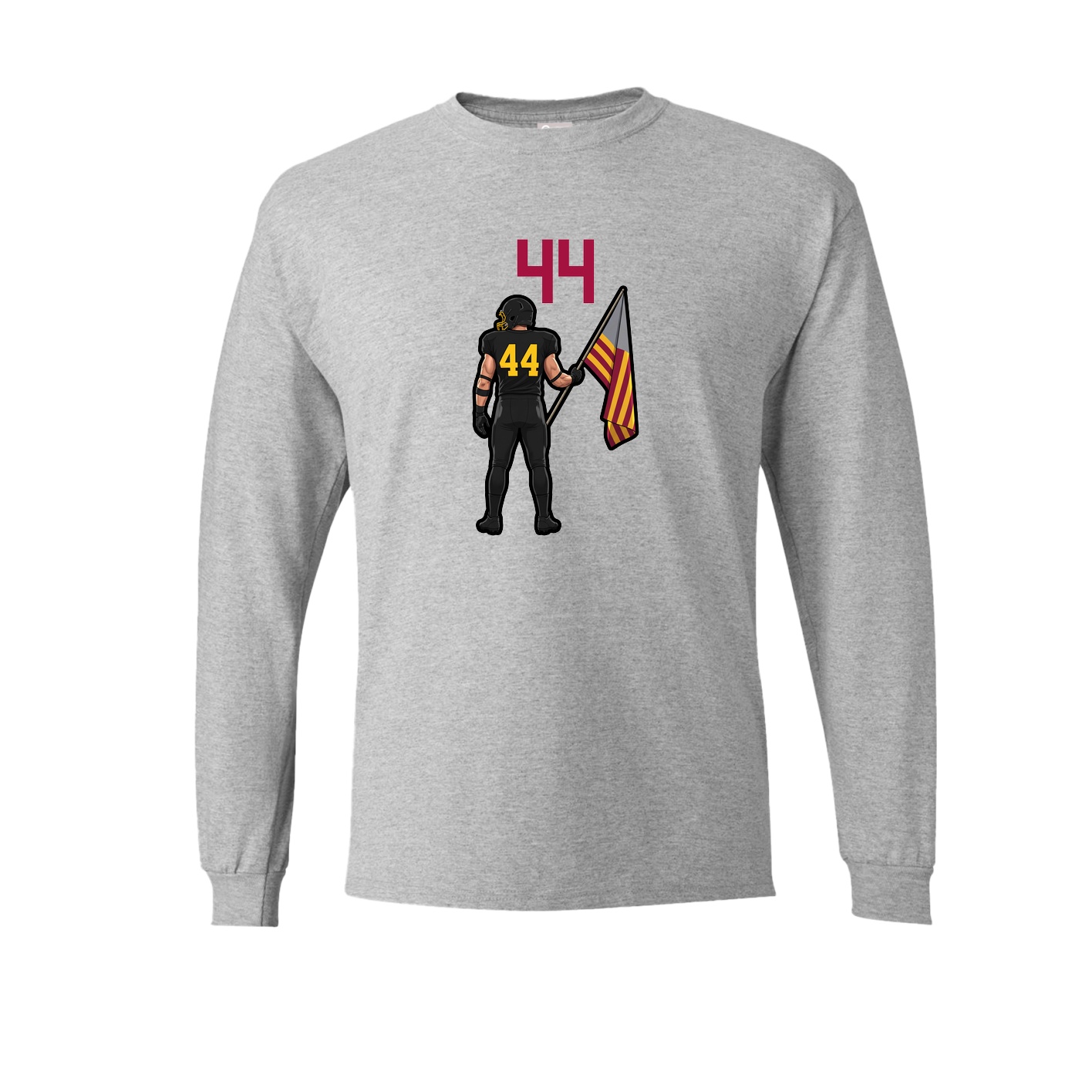 Long Sleeve Tee — Number Top in Grey