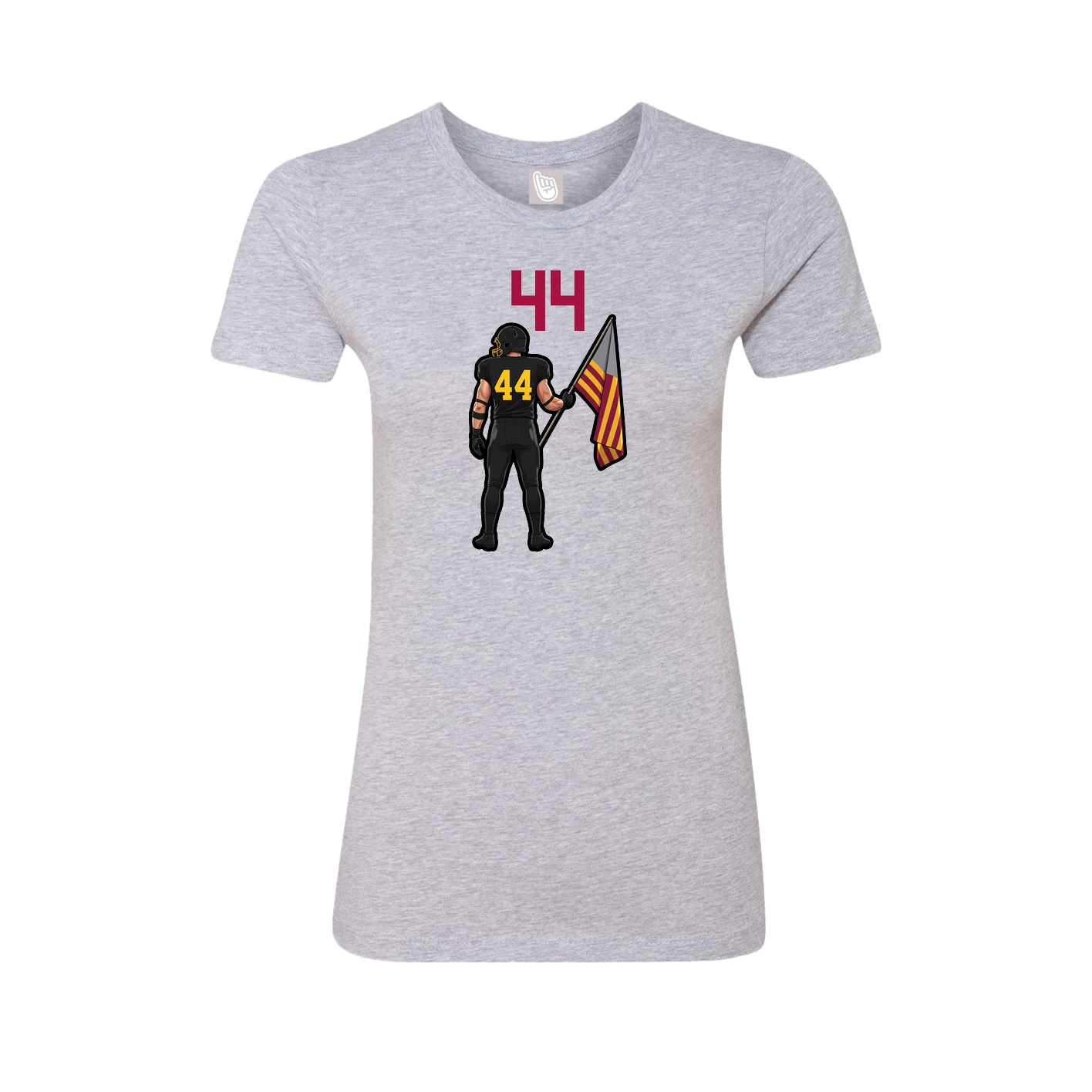 Fitted Women's Tee — Number Top in Grey