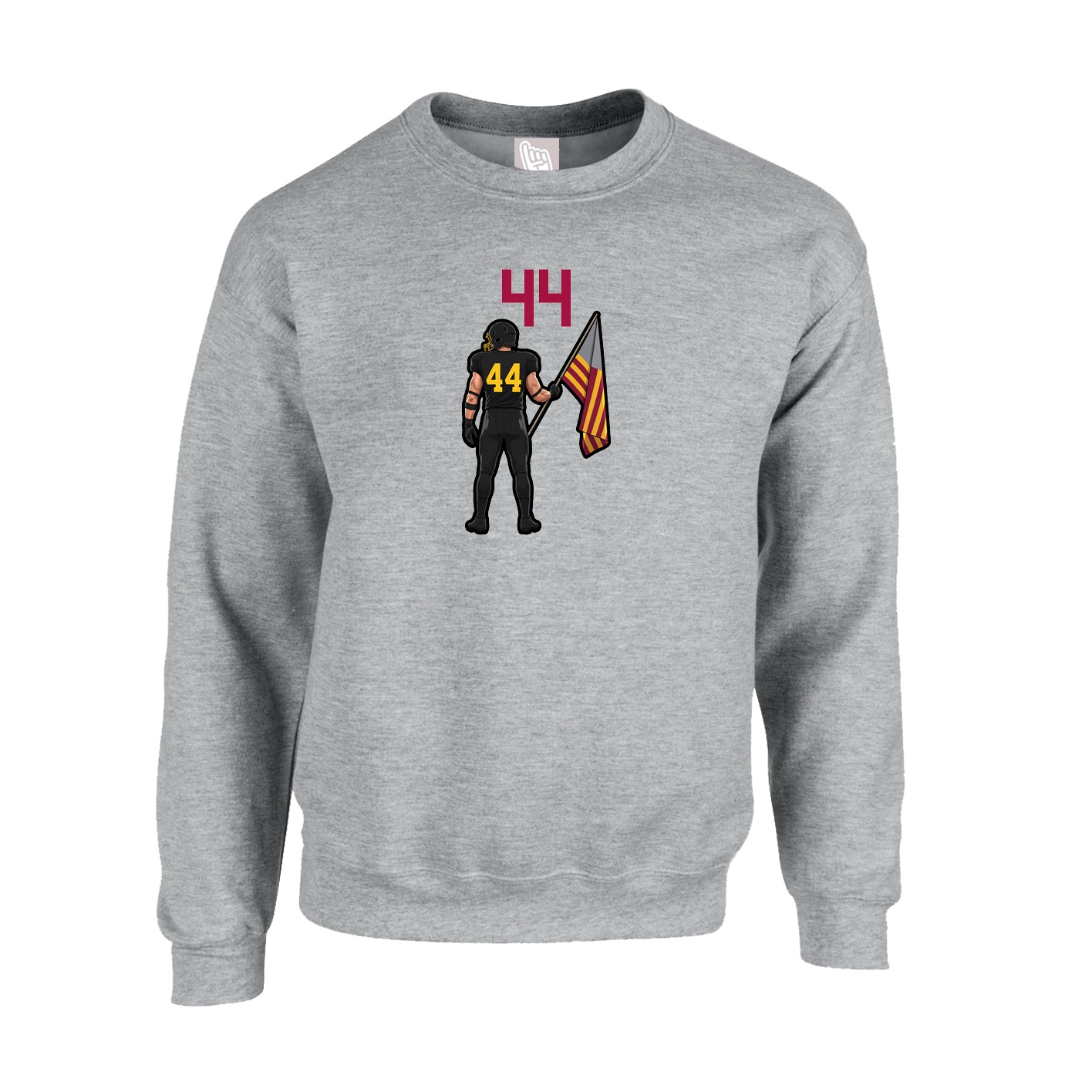 Fleece Crew — Number Top in Grey