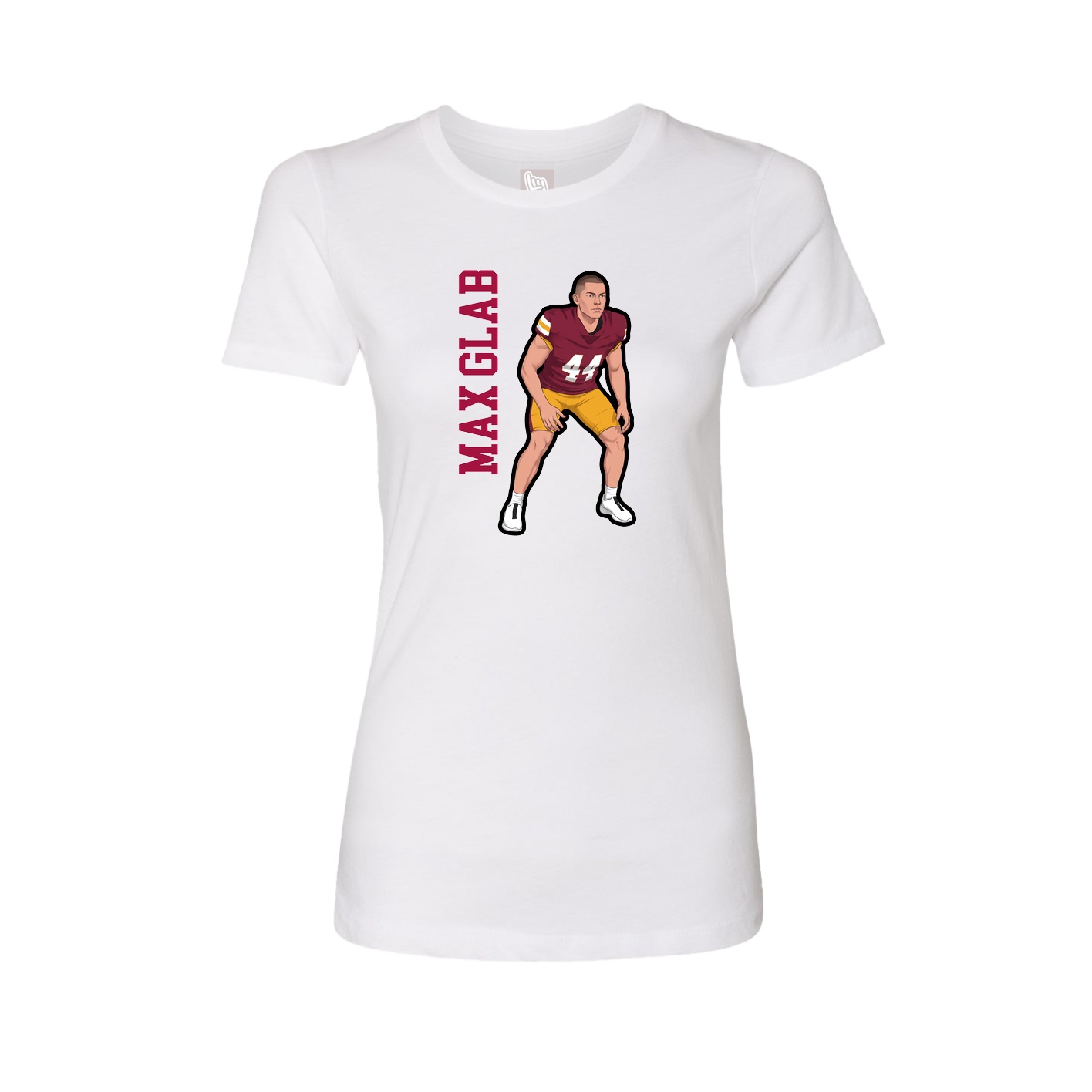 Fitted Women's Tee — Name Vertical in White