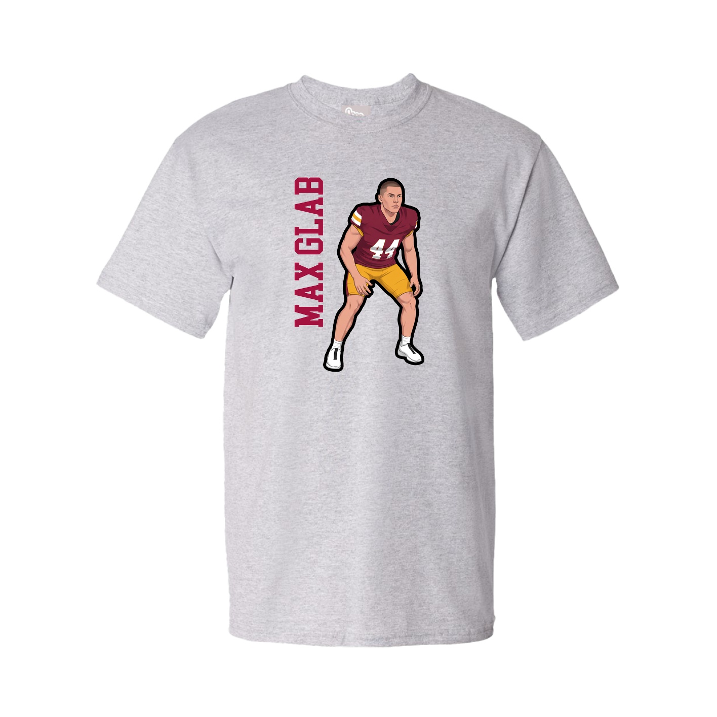 Youth Tee — Name Vertical in Grey
