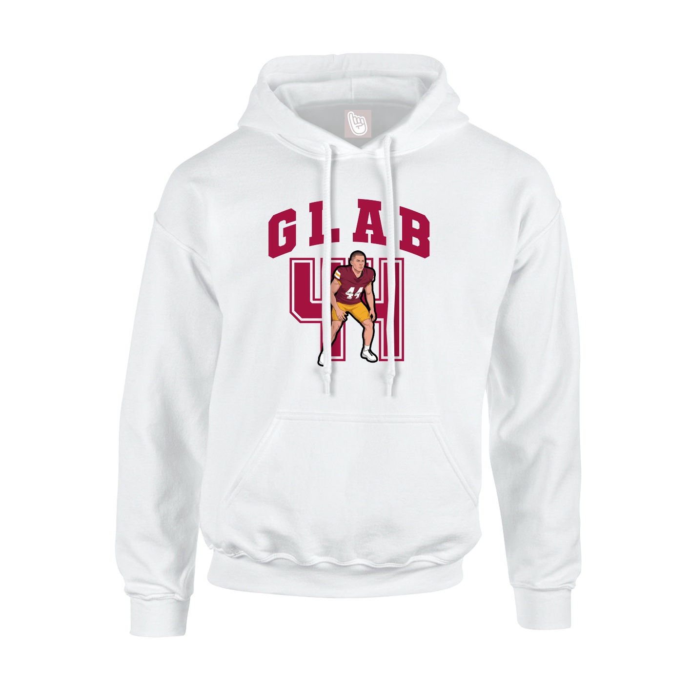 Hoodie — Number in White