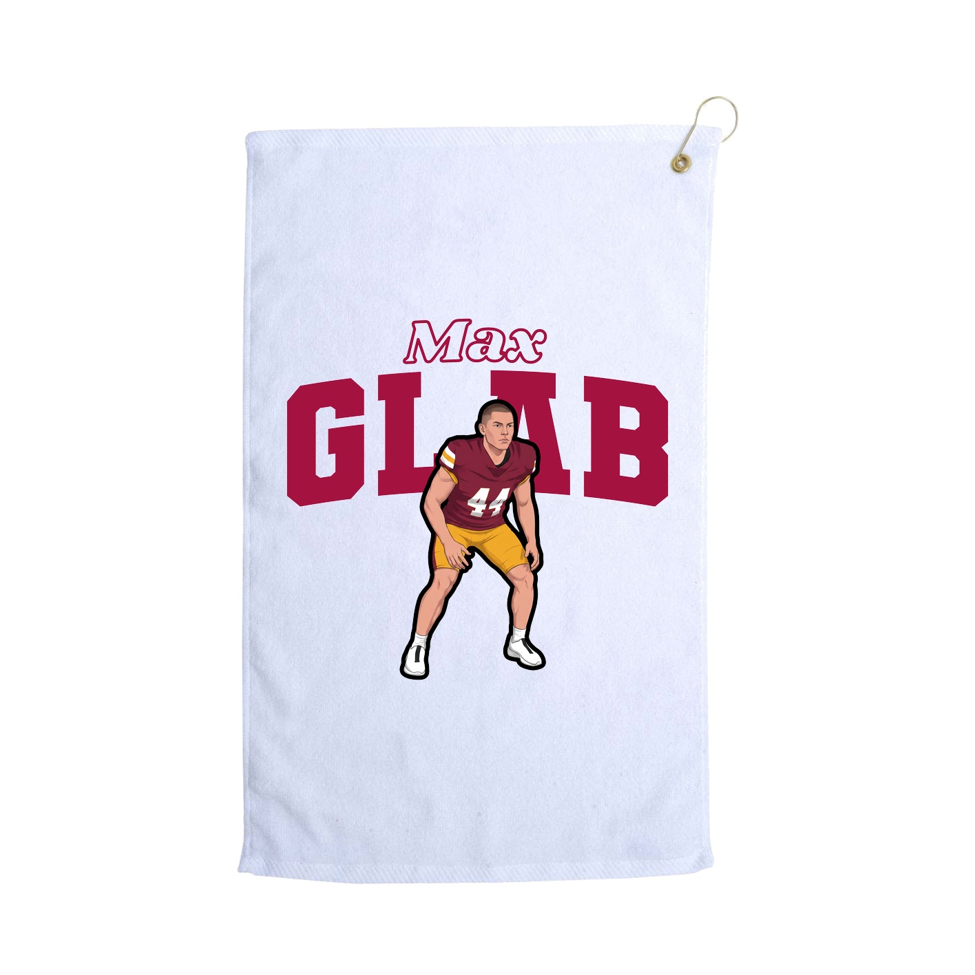 Golf Towel — Name Arch in White