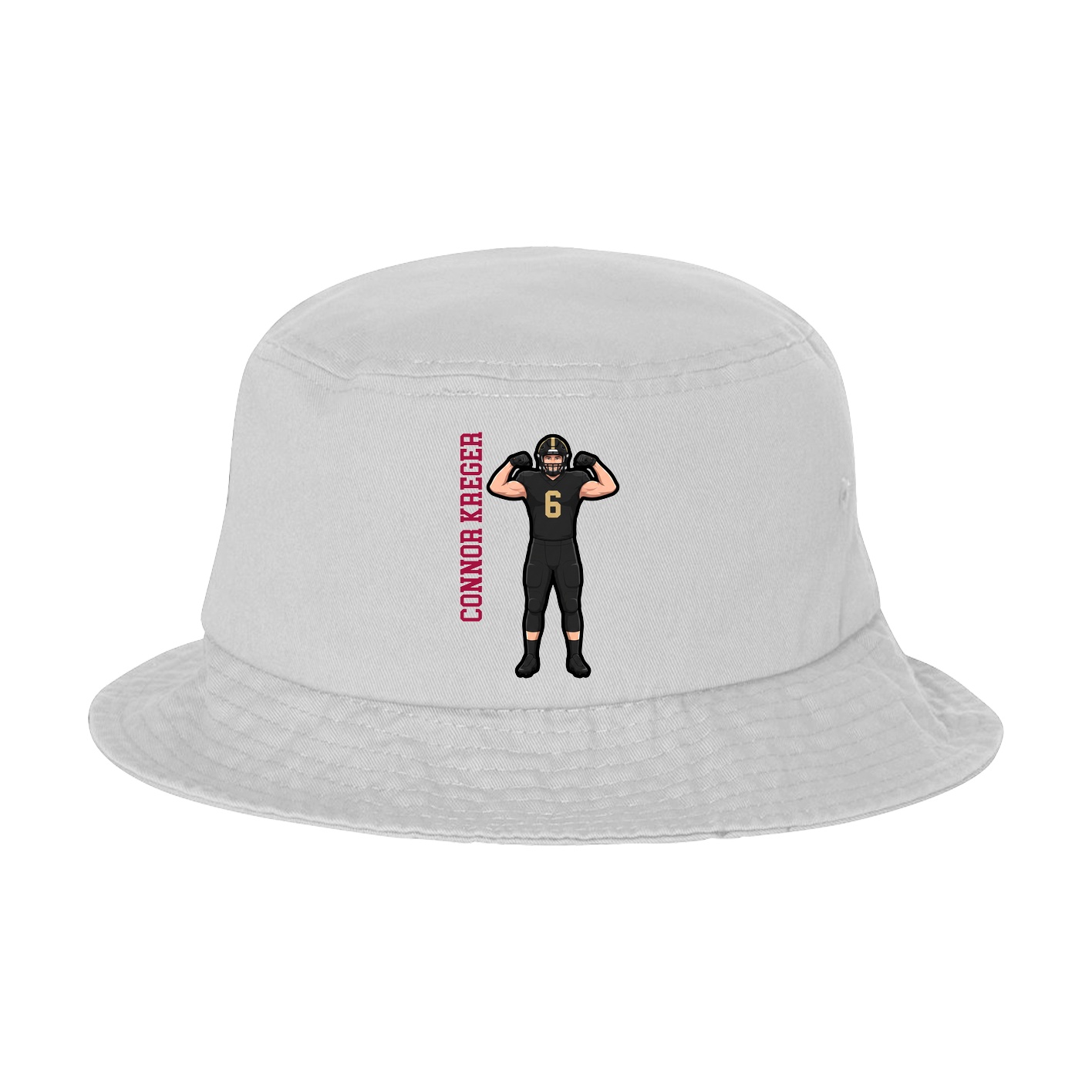 Bucket Cap — Name Vertical in White