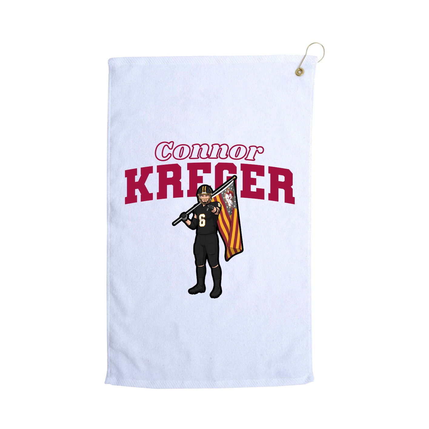 Golf Towel — Name Arch in White