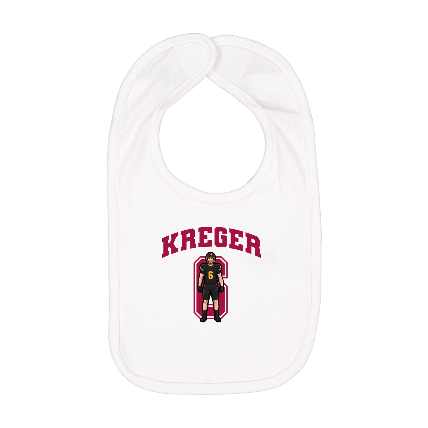 Infant Bib — Number in White