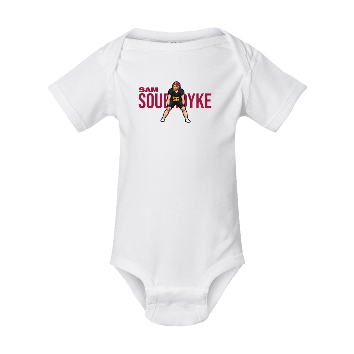 Baby Onesie — Player Name in White