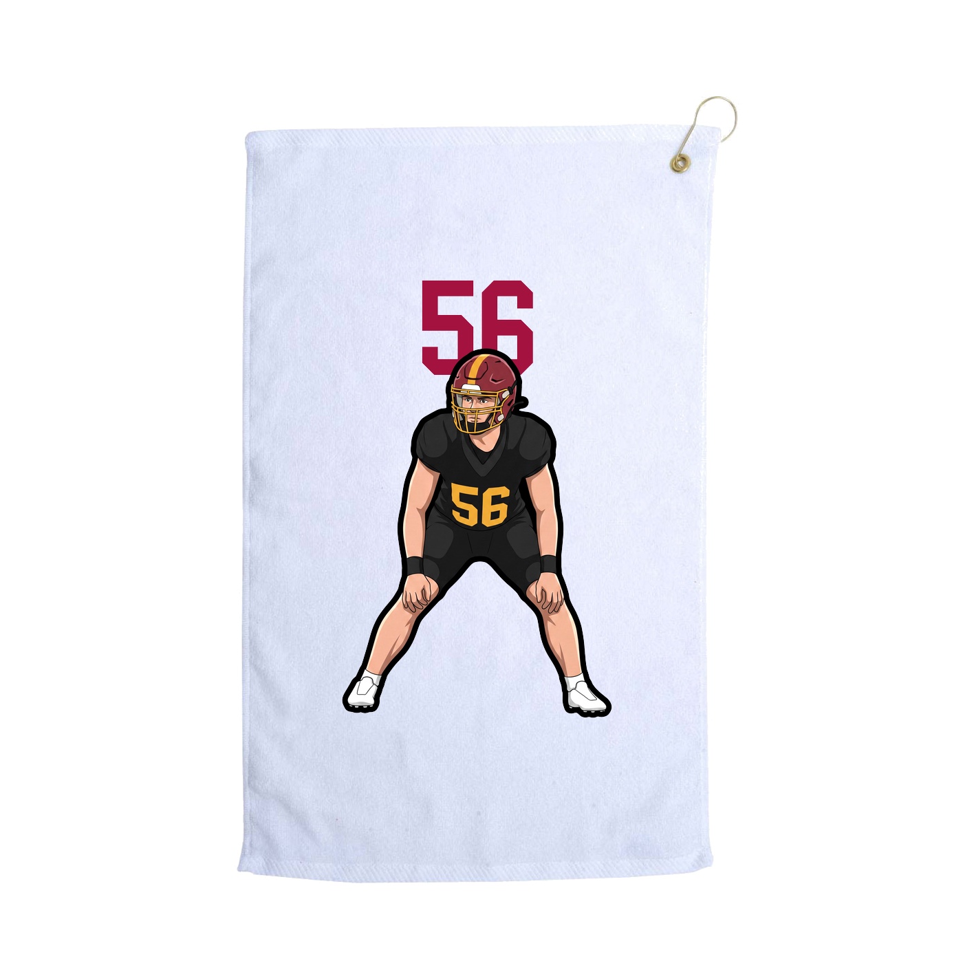 Golf Towel — Number Top in White