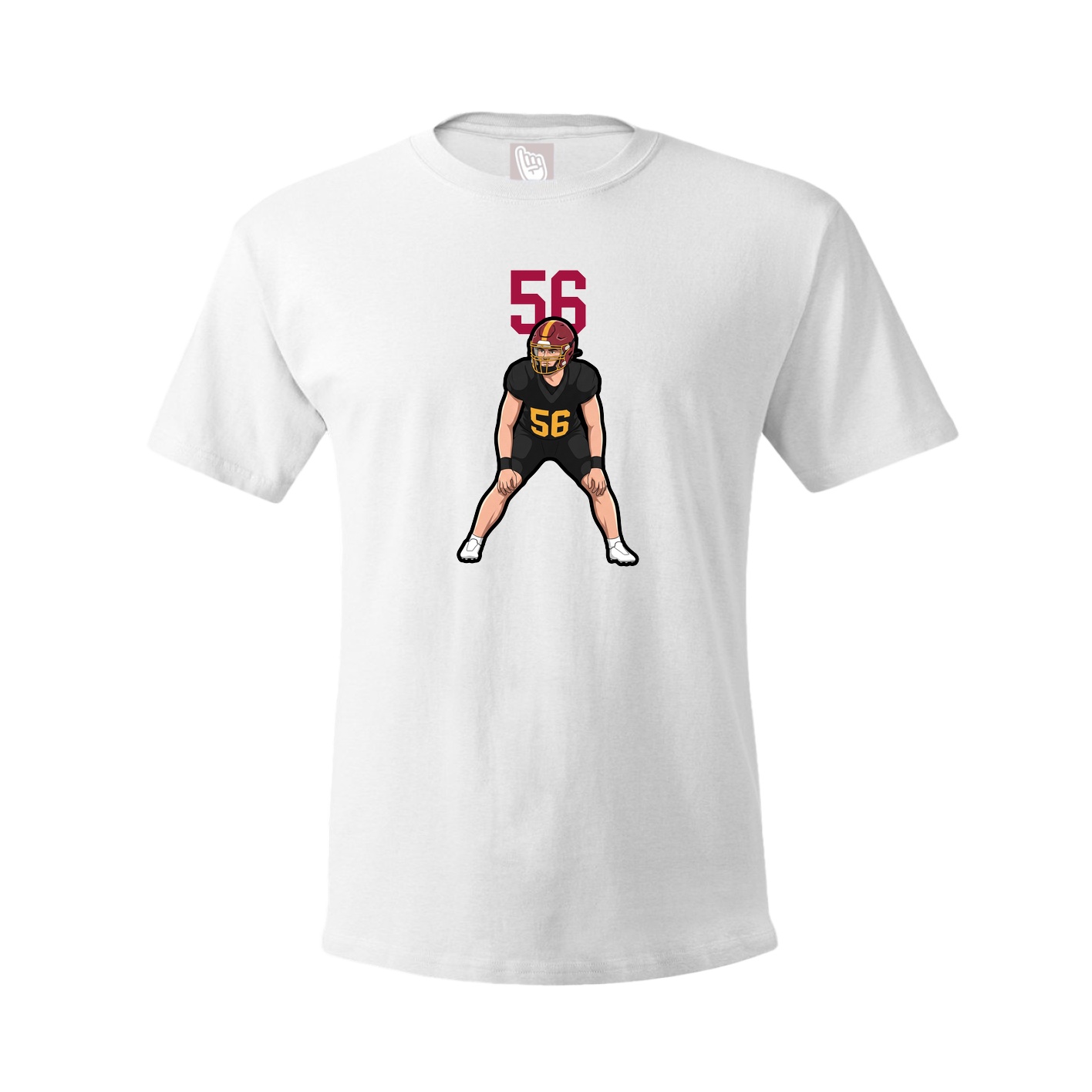 Youth Tee — Number Top in White