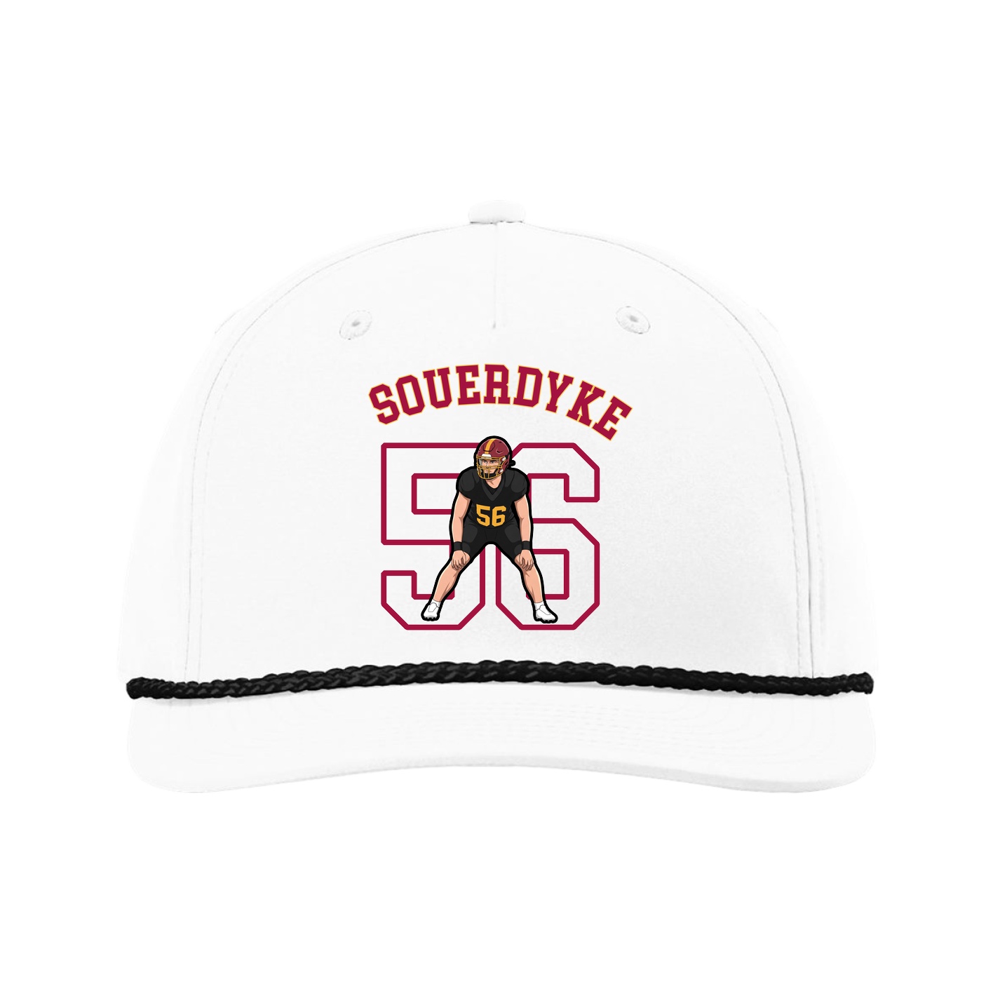 Five-Panel Classic Rope Cap — Shirsey Arch in White