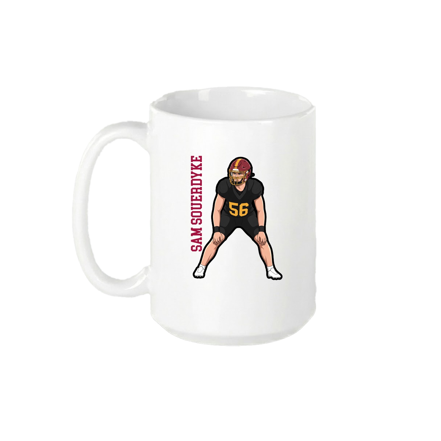 15oz Coffee Mug — Name Vertical in White