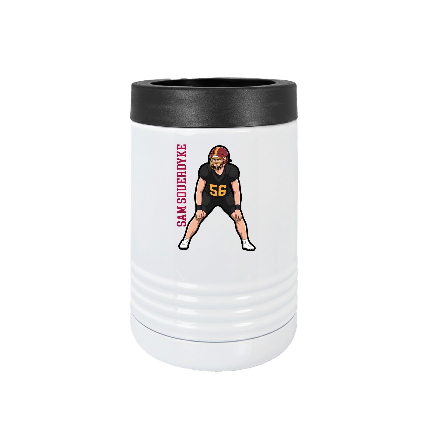 Beverage Holder — Name Vertical in White