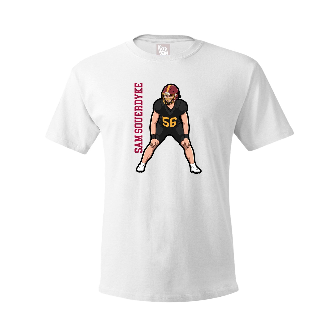 Youth Tee — Name Vertical in White