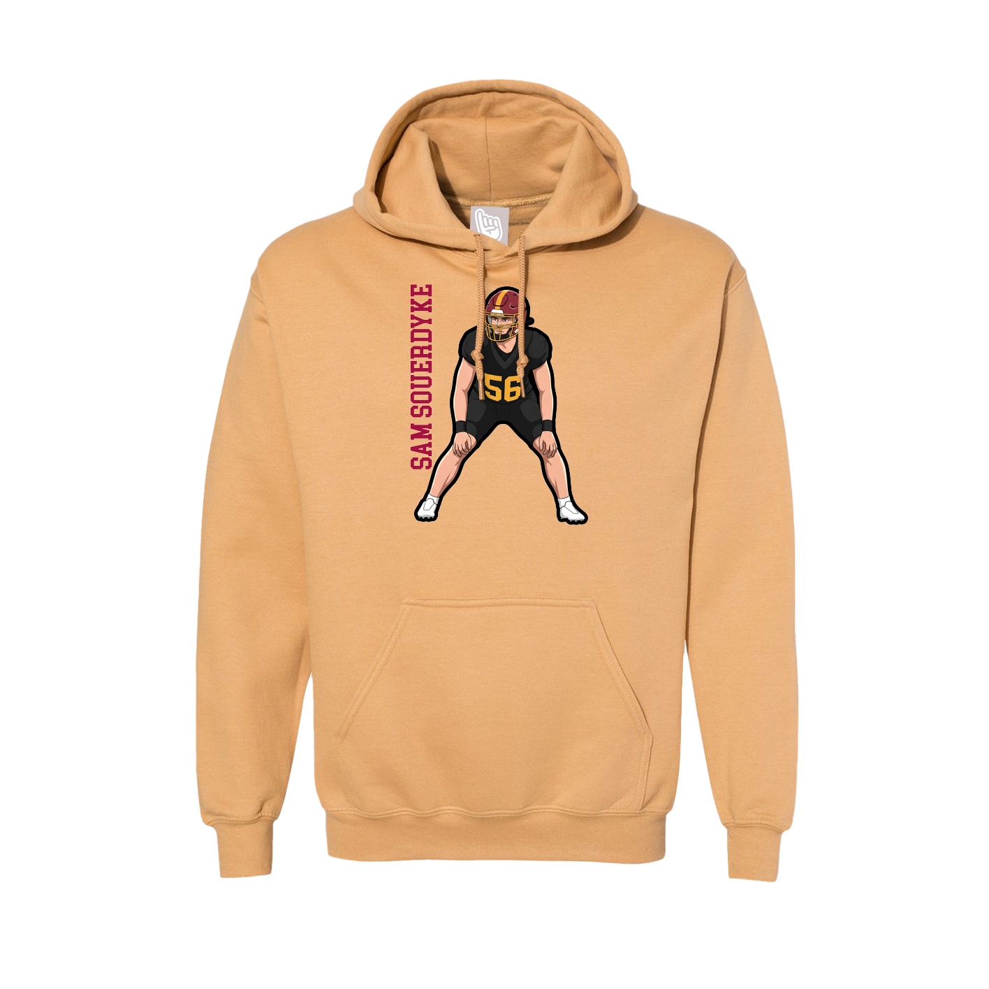 Hoodie — Name Vertical in Vegas Gold