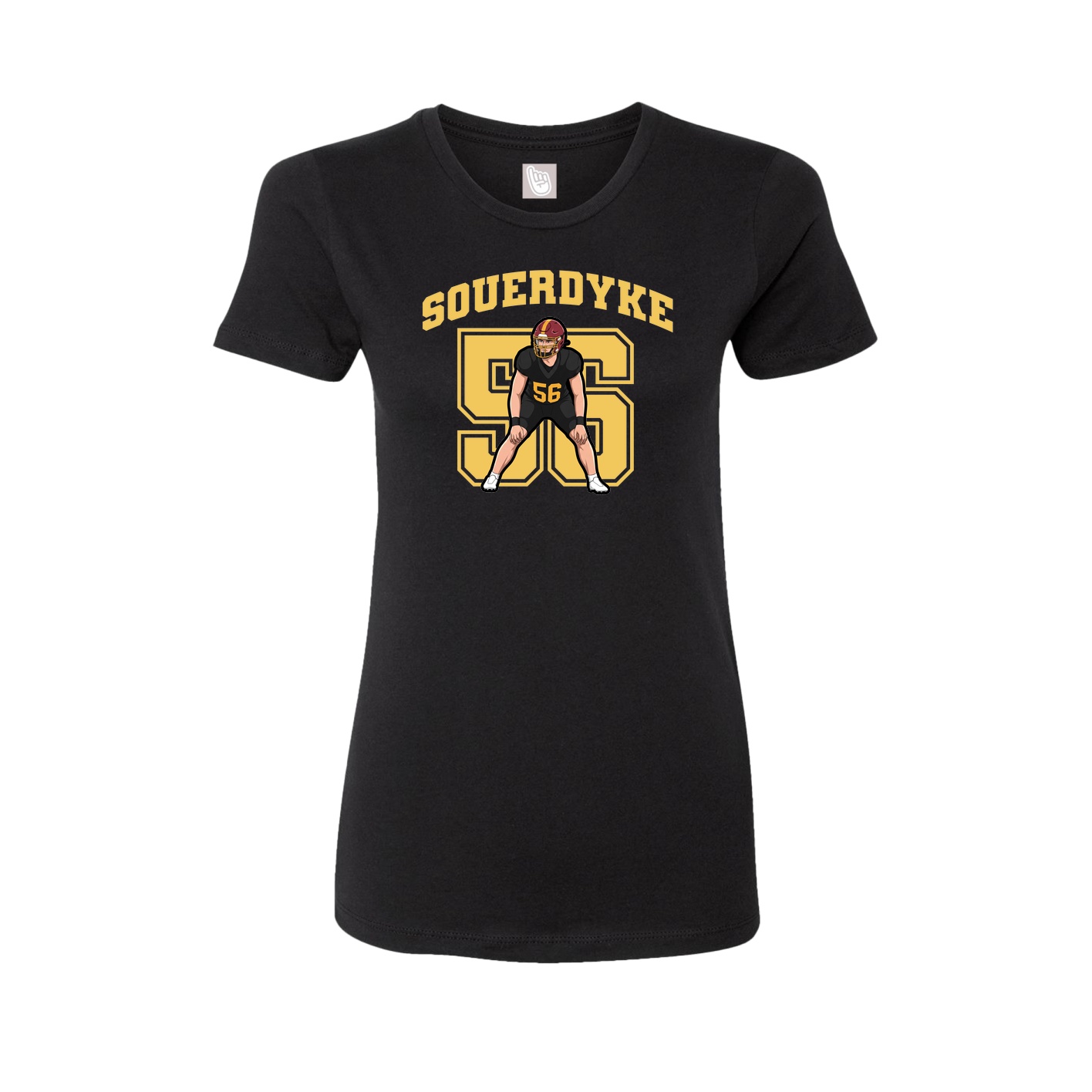 Fitted Women's Tee — Number in Black