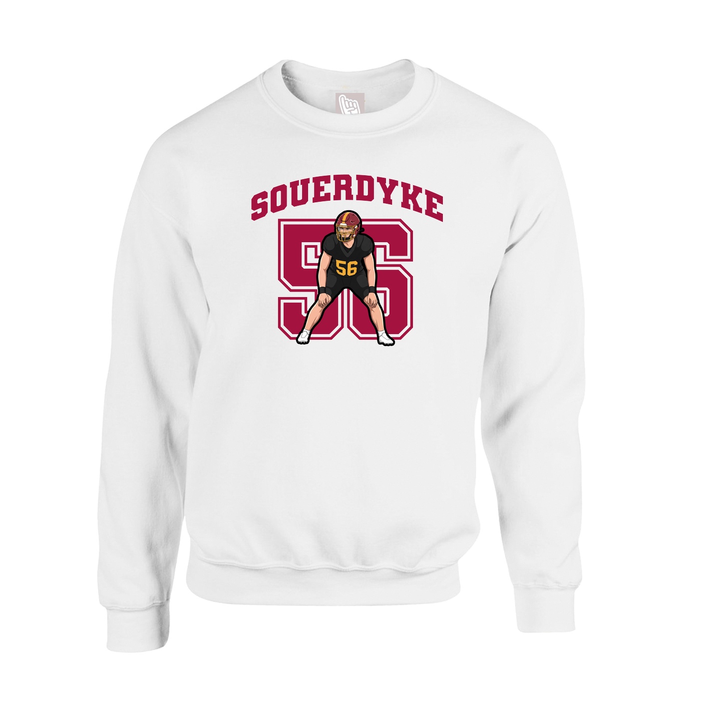 Fleece Crew — Number in White