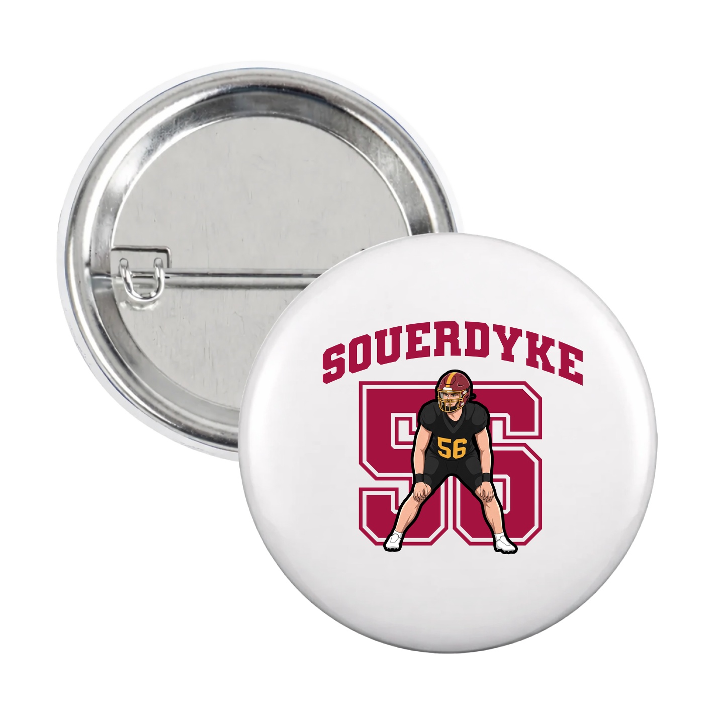 Game Day Button — Number in White