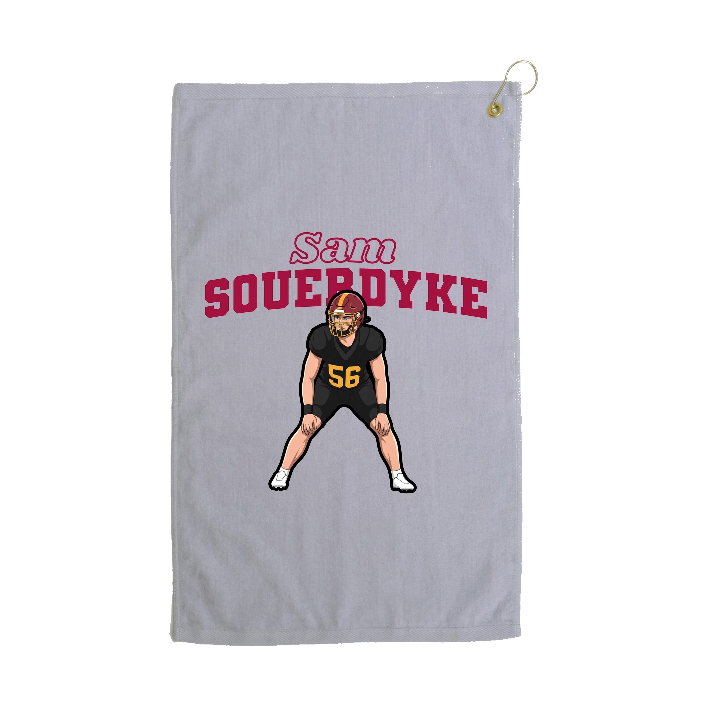 Golf Towel — Name Arch in Grey