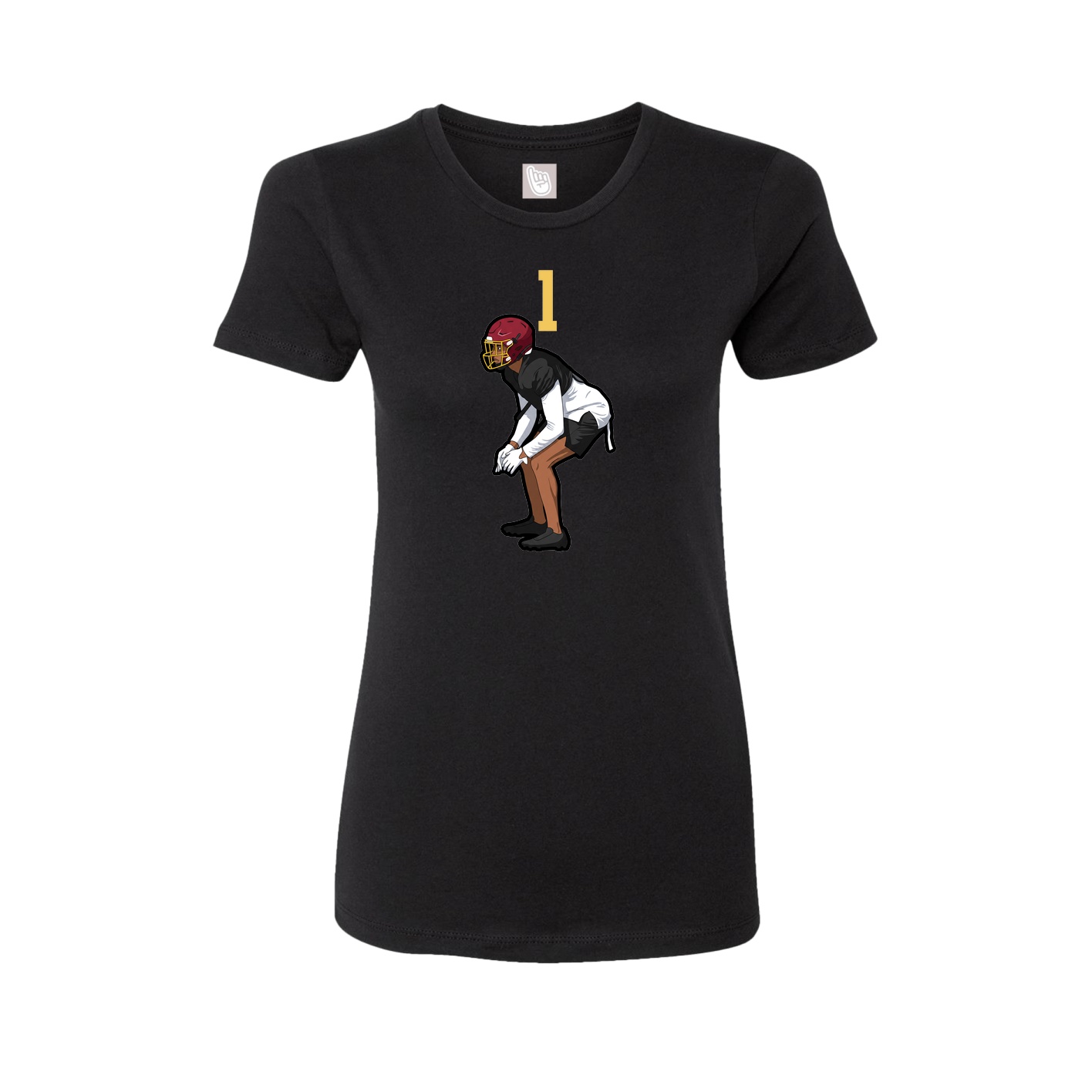 Fitted Women's Tee — Number Top in Black