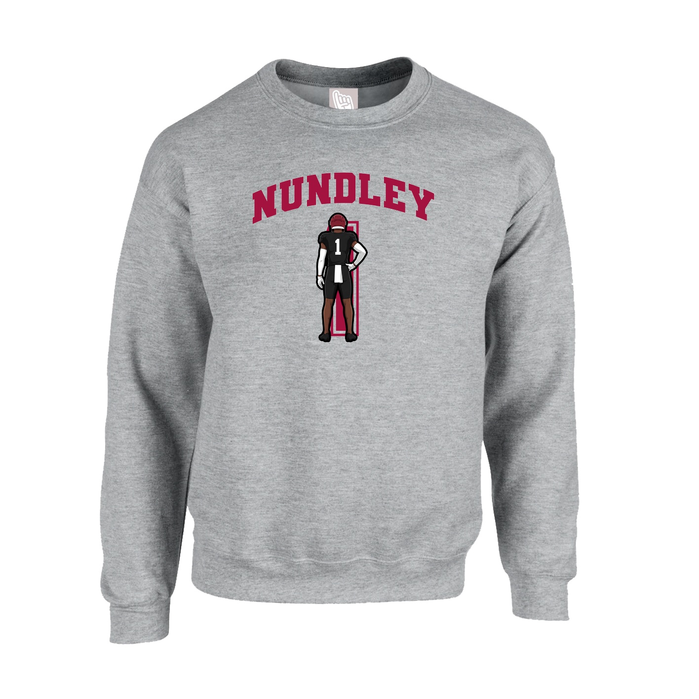 Fleece Crew — Number in Grey
