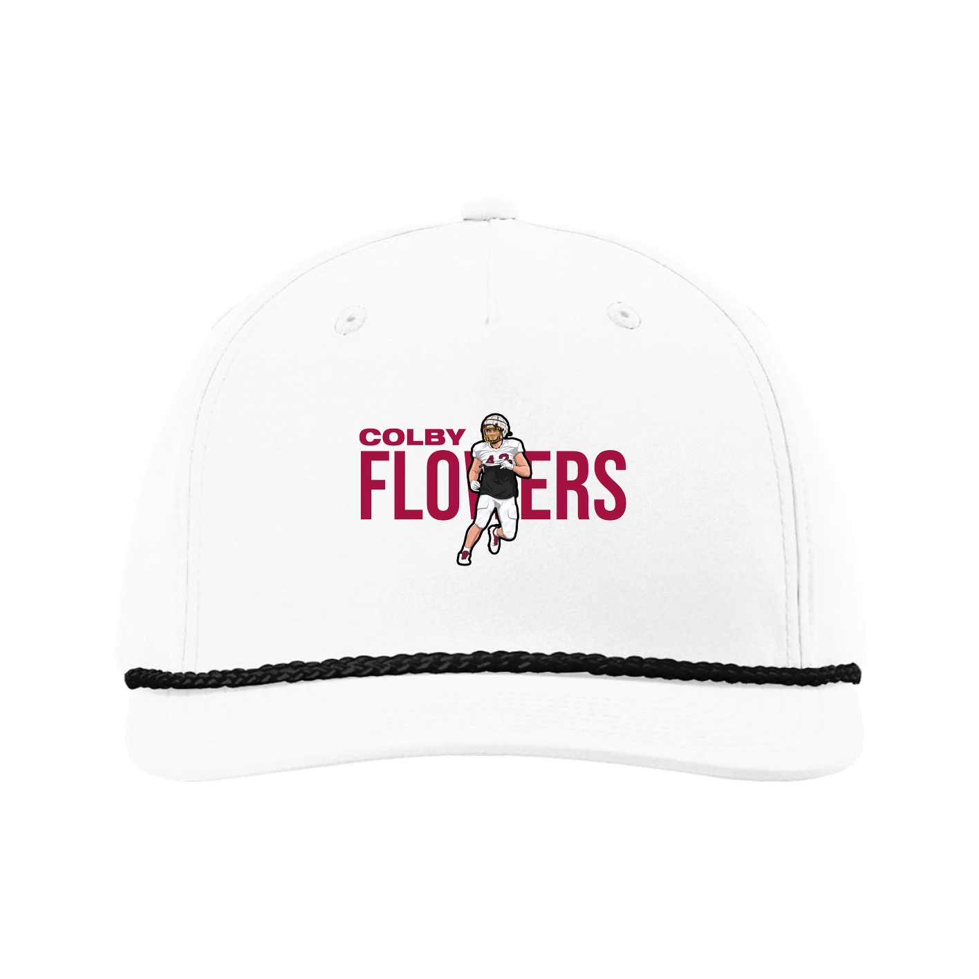 Five-Panel Classic Rope Cap — Player Name in White
