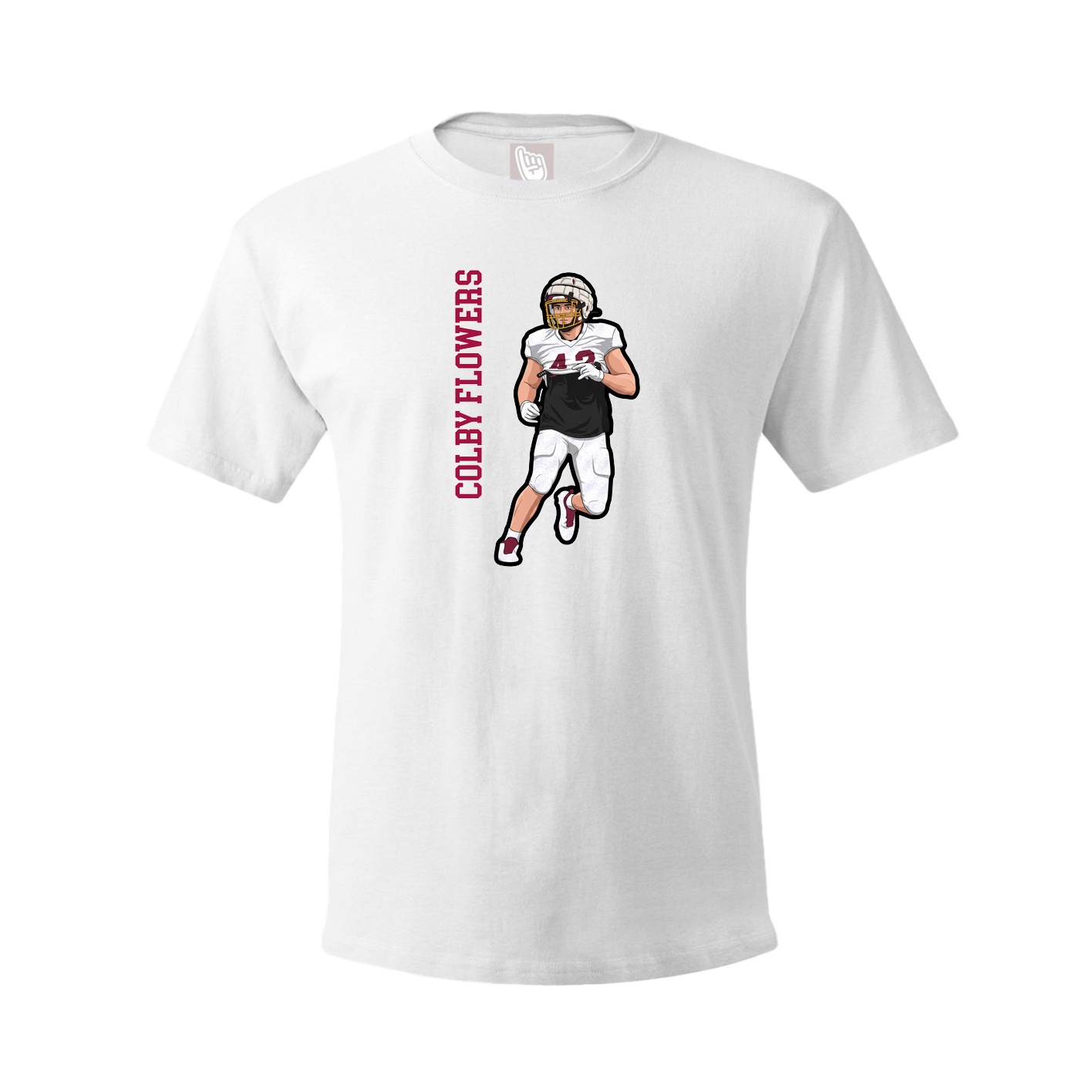 Tee — Name Vertical in White